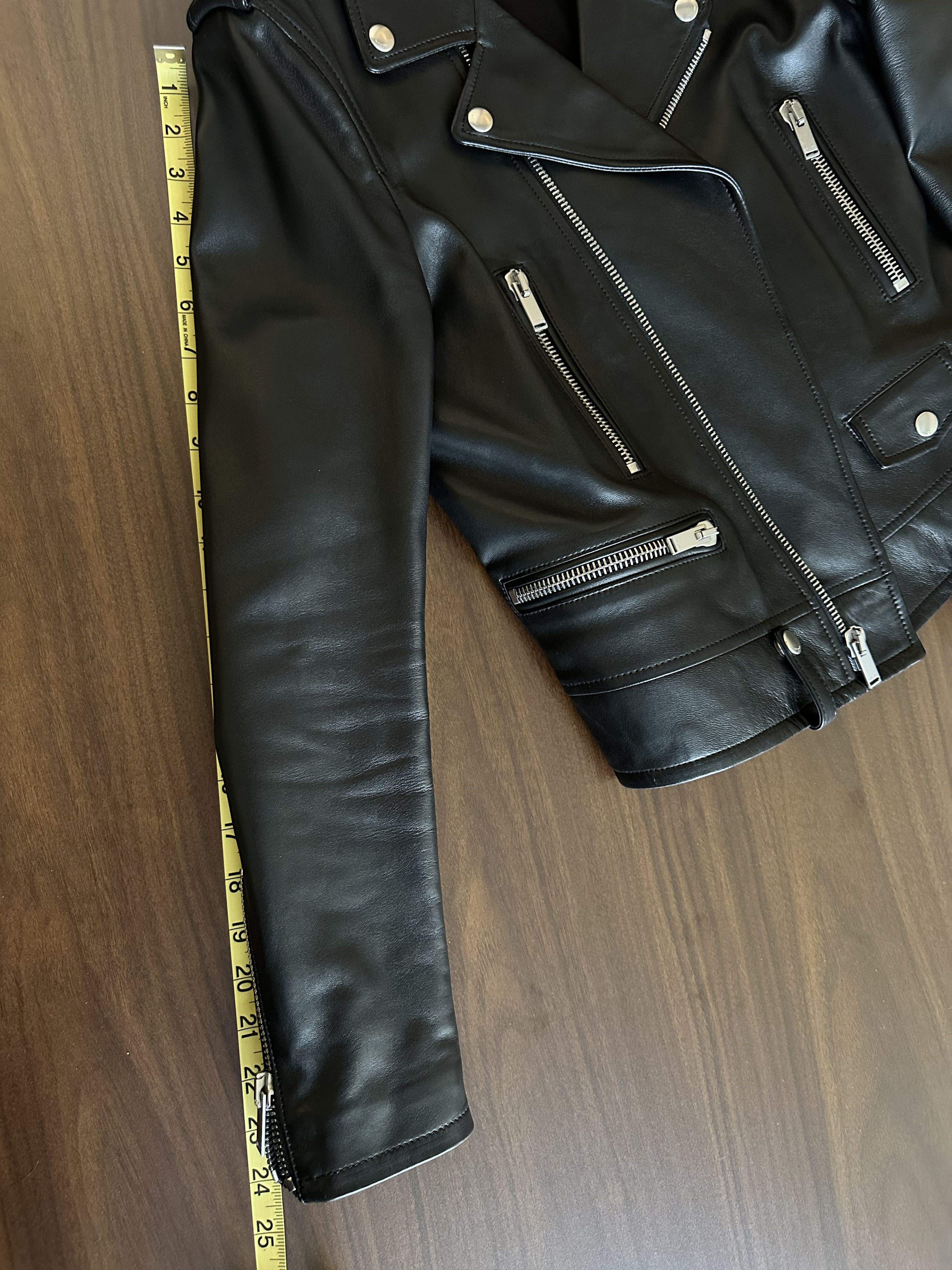 Saint Laurent Paris Women's Leather Biker Jacket Size M / US 6-8 / IT 42-44 - 8 Thumbnail