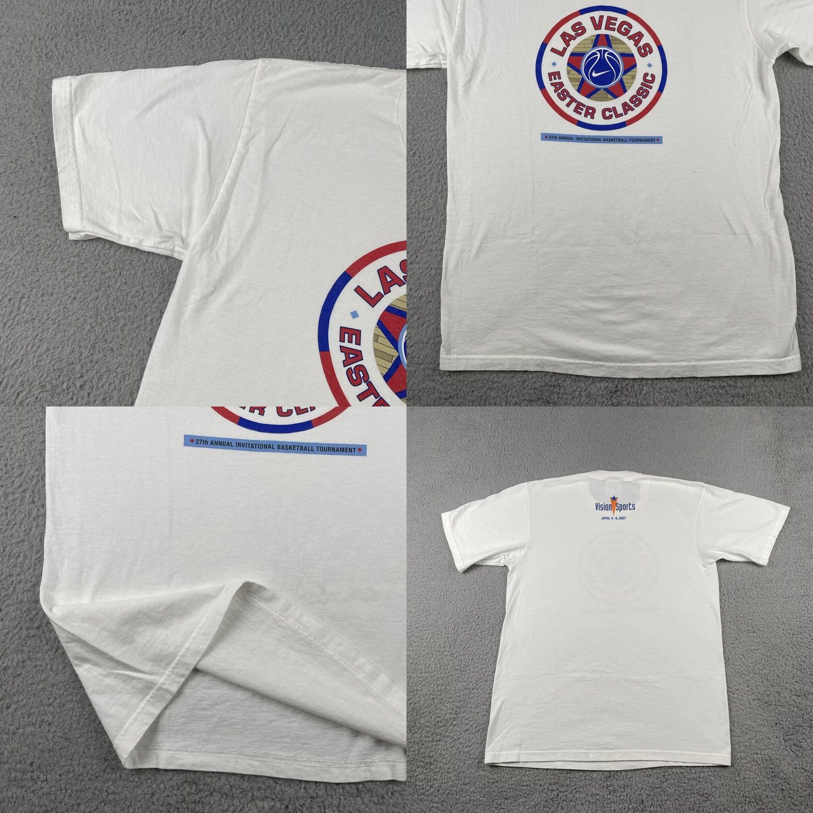 Nike VINTAGE Nike S Tee White Las Vegas Easter Classic 27th Invitational Basketball Tournament Mens Shirt S White Basketball Classic 90s Size US S / EU 44-46 / 1 - 8 Thumbnail