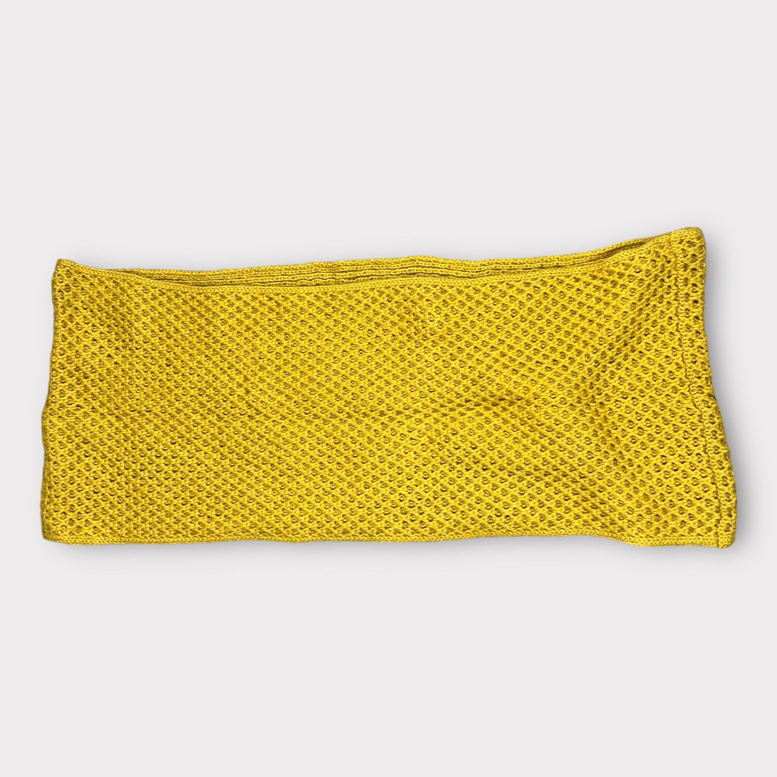Vintage Vintage Crochet Knit Mustard Circle Infinity Scarves | OS Size ONE SIZE - 3 Thumbnail