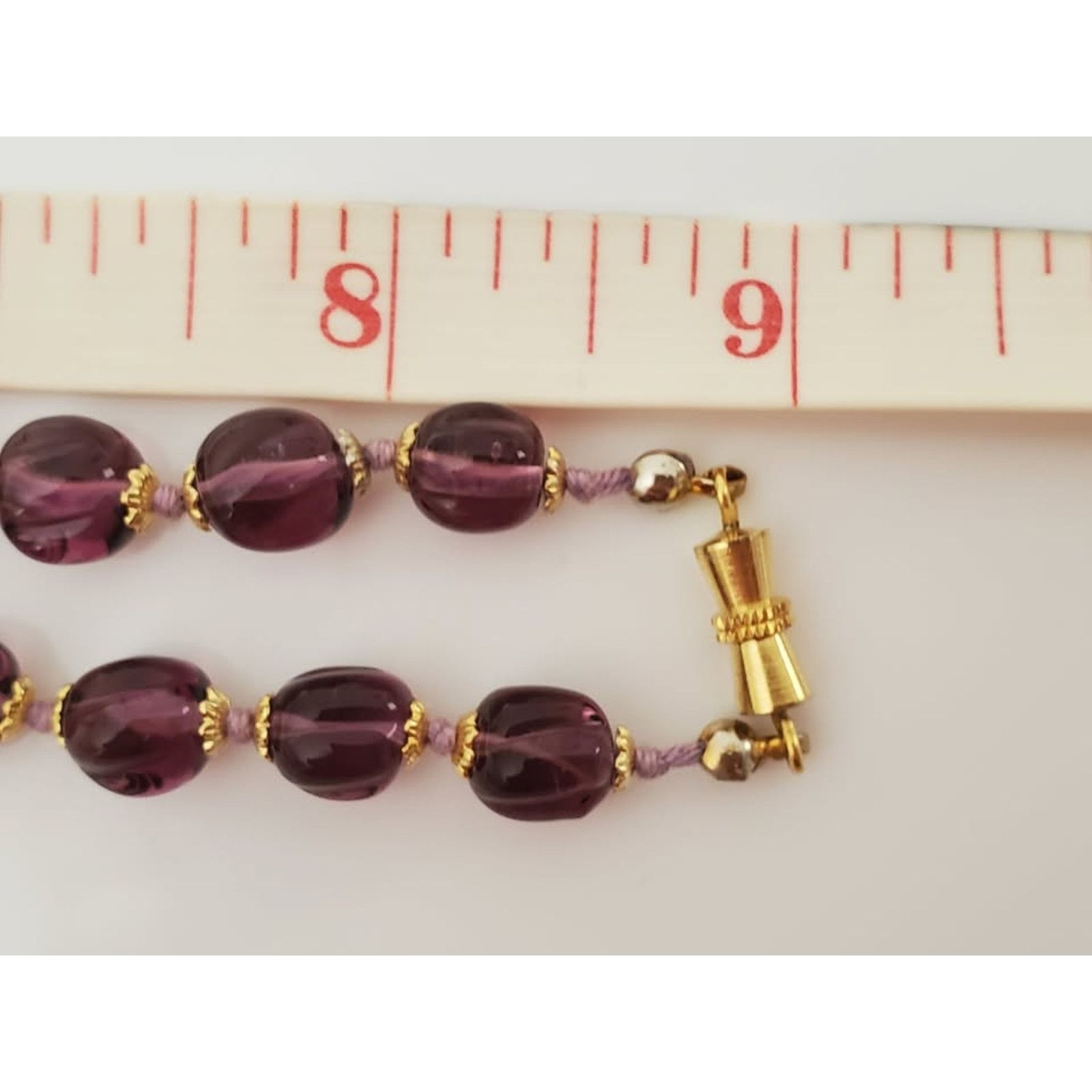 Other Vintage Purple Glass Knotted Bead Necklace Size ONE SIZE - 6 Thumbnail
