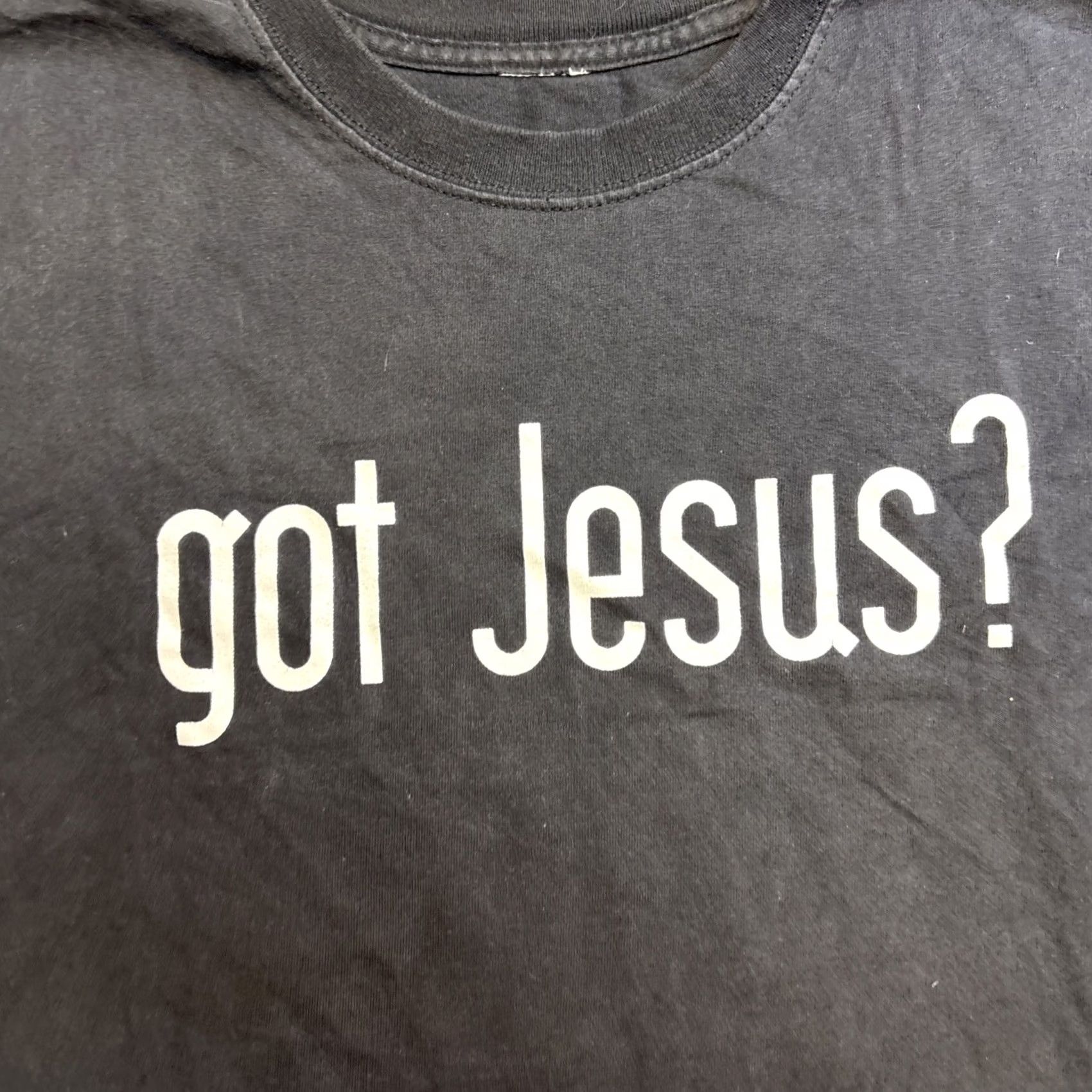 Vintage VINTAGE Got Jesus? Parody Graphic T-Shirt XL Men Black Cotton Tennessee River Shirt Size US XL / EU 56 / 4 - 2 Thumbnail