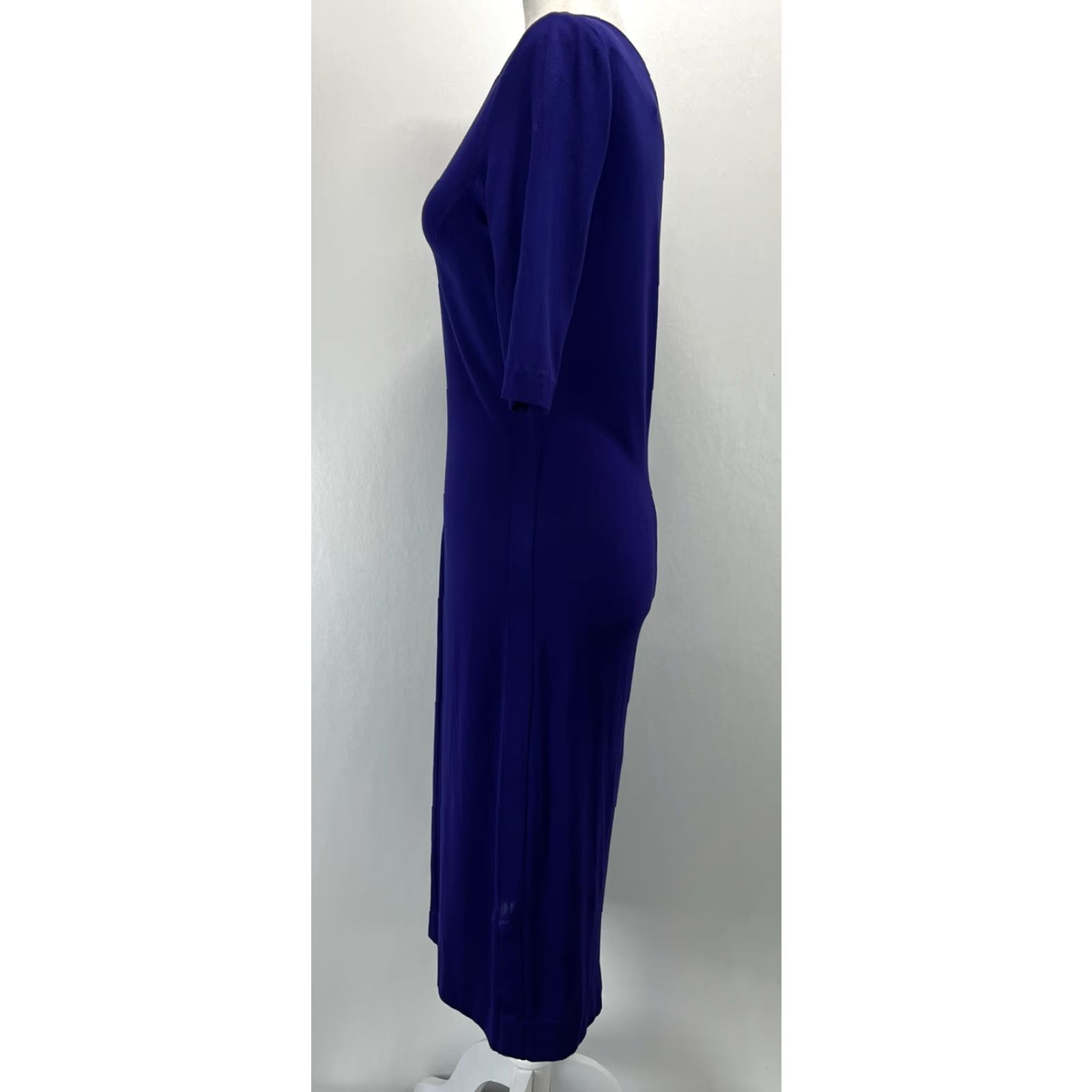 Diane von Furstenberg Diane von Furstenberg Stretch Bodycon Dress Midi Purple Half Sleeve Women Medium Size M / US 6-8 / IT 42-44 - 2 Thumbnail