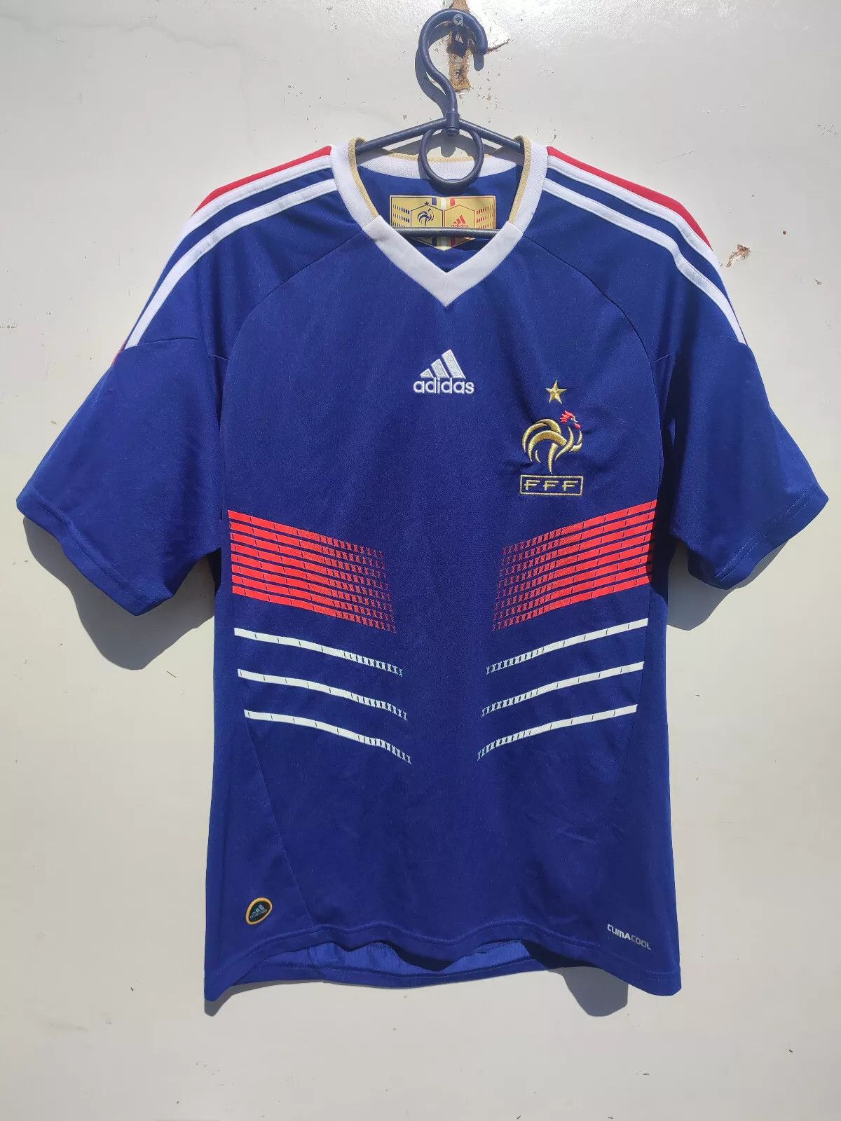 Adidas FRANCE NATIONAL TEAM 2010 HOME FOOTBALL Kit SHIRT SOCCER Size US S / EU 44-46 / 1 - 1 Thumbnail