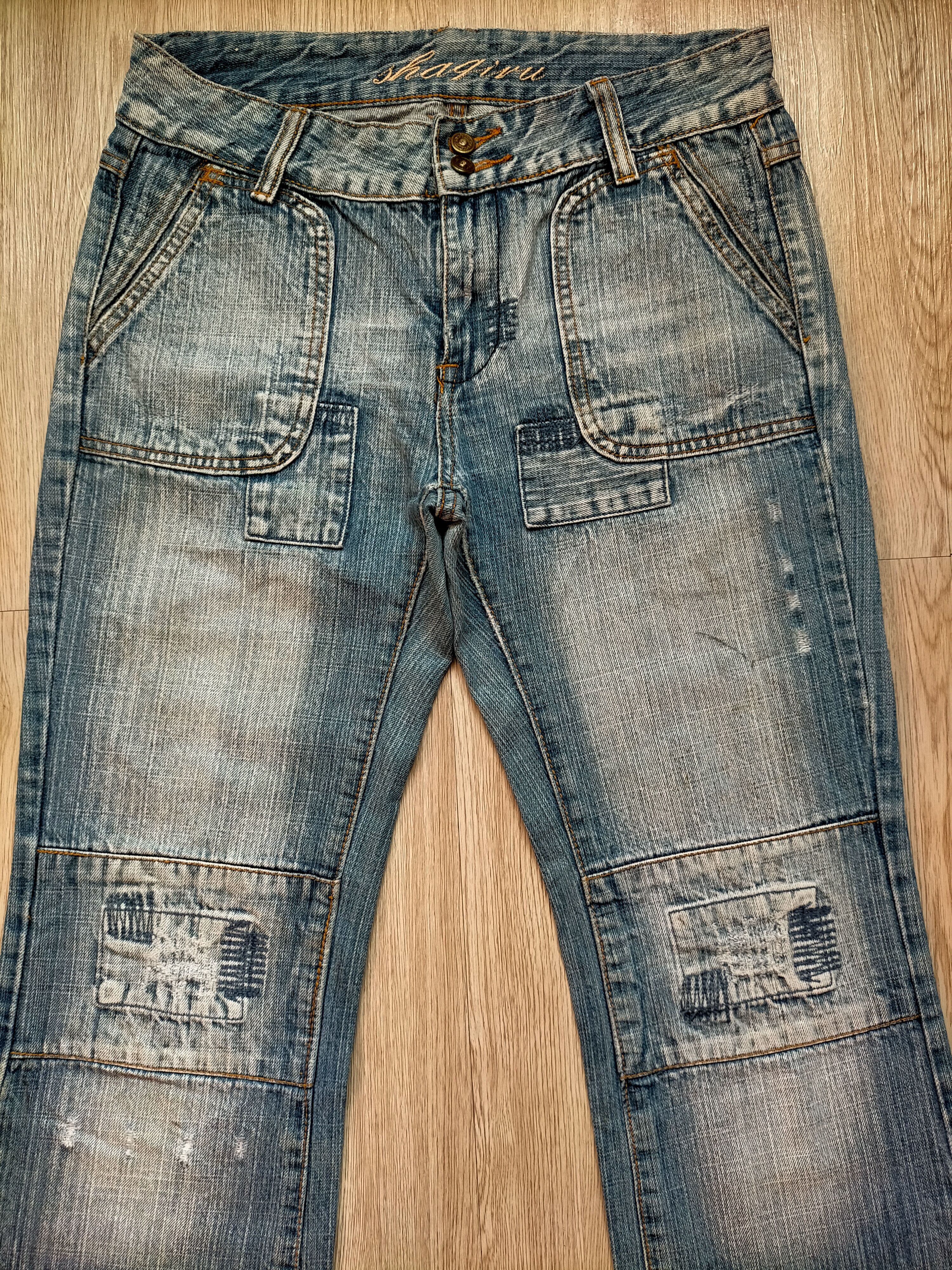 If Six Was Nine Flare Jeans Shaqiru Japan Patchwork Boot cut Blue Jeans Size US 31 - 3 Thumbnail
