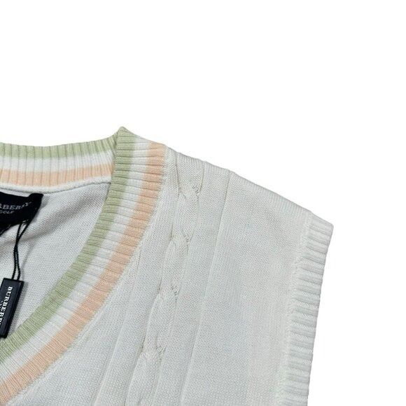 Burberry NWT Burberry Golf Cream White Cotton Vest Size Large Sleevel Size L / US 10 / IT 46 - 5 Thumbnail