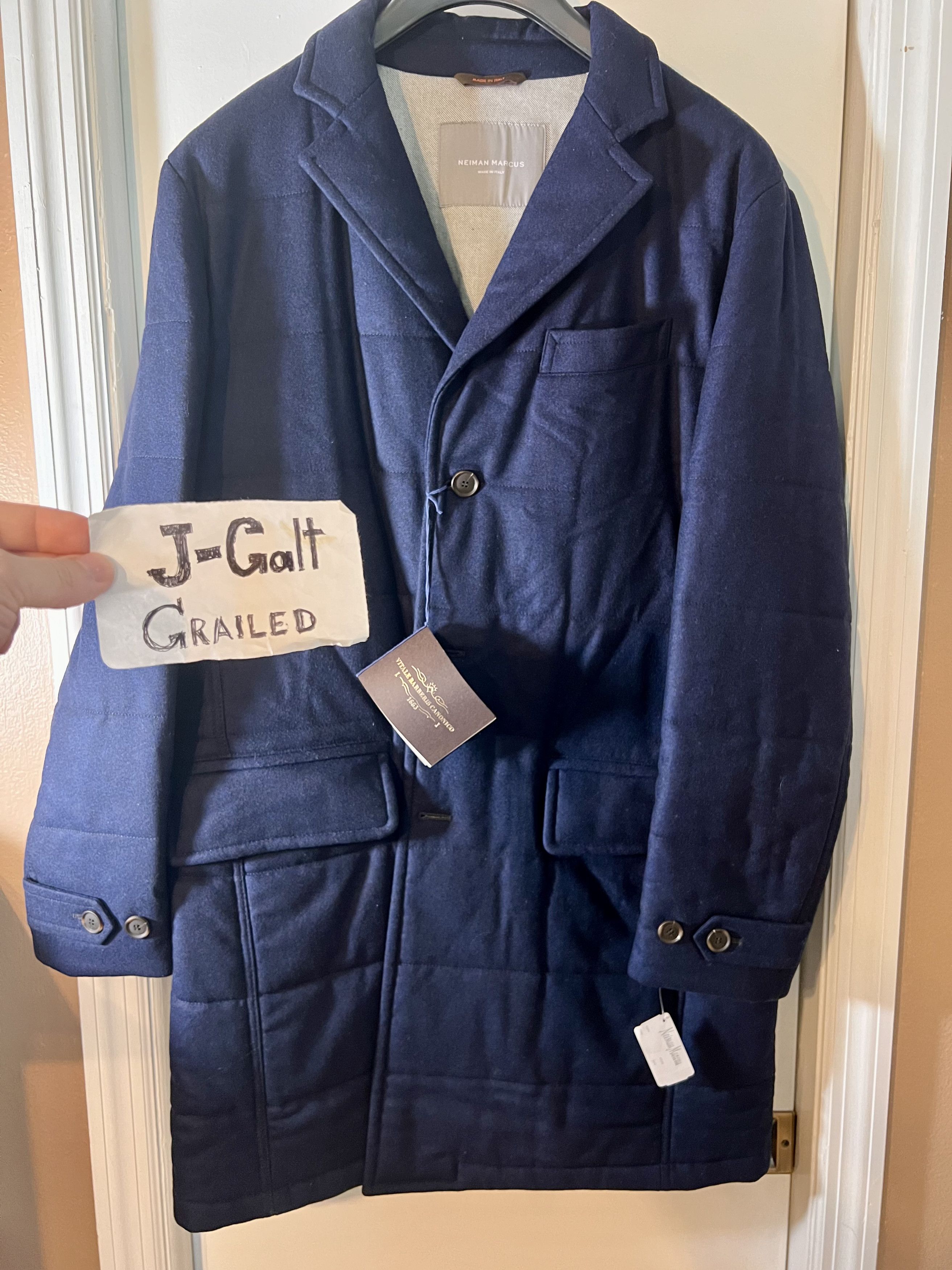 Neiman Marcus × Vitale Barberis Canonico Heavy Wool Jacket made in Italy Parka Size US L / EU 52-54 / 3 - 1 Thumbnail