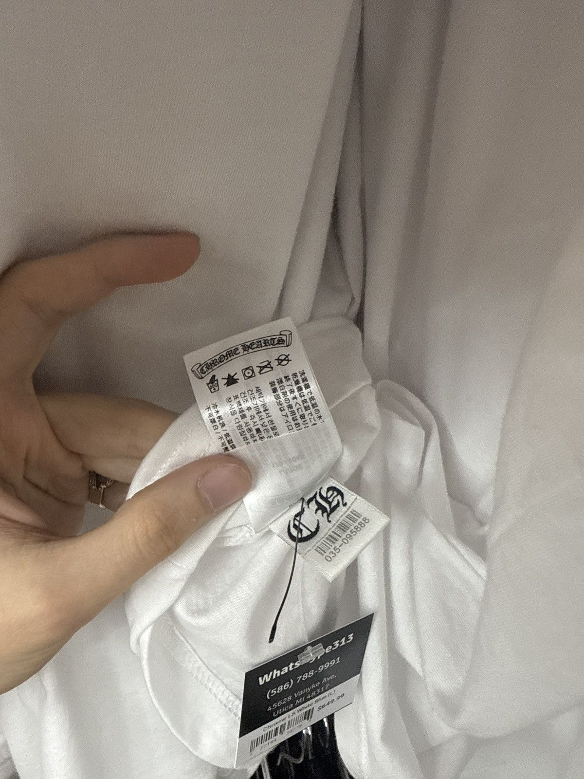 Chrome Hearts Size L - Chrome Hearts Tee Shirt Blue Neck Logo White RARE Size US L / EU 52-54 / 3 - 14 Thumbnail