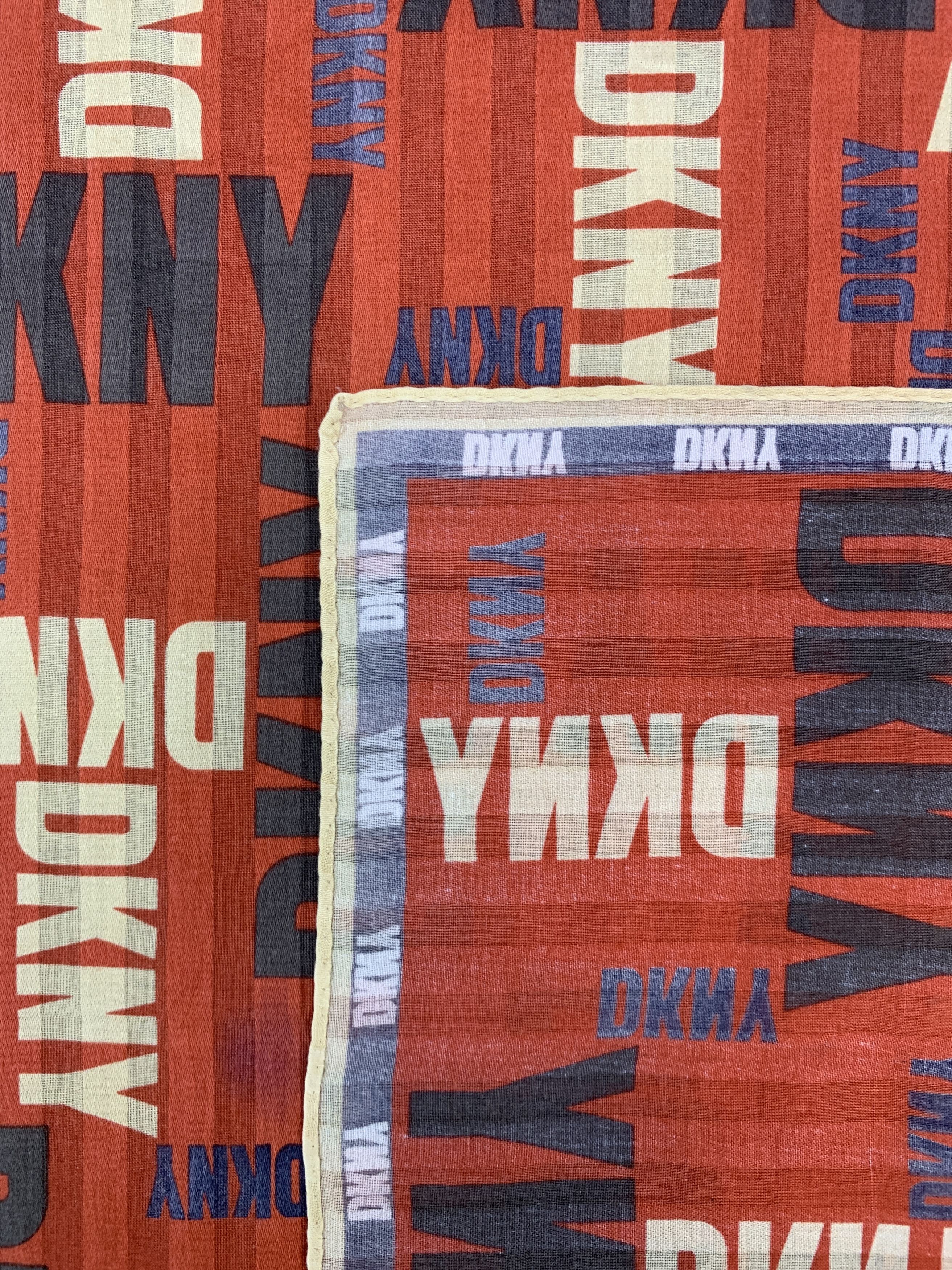 DKNY × Vintage Vintage DKNY Monogram Scarf Handkerchief - HKA971 Size ONE SIZE - 9 Thumbnail