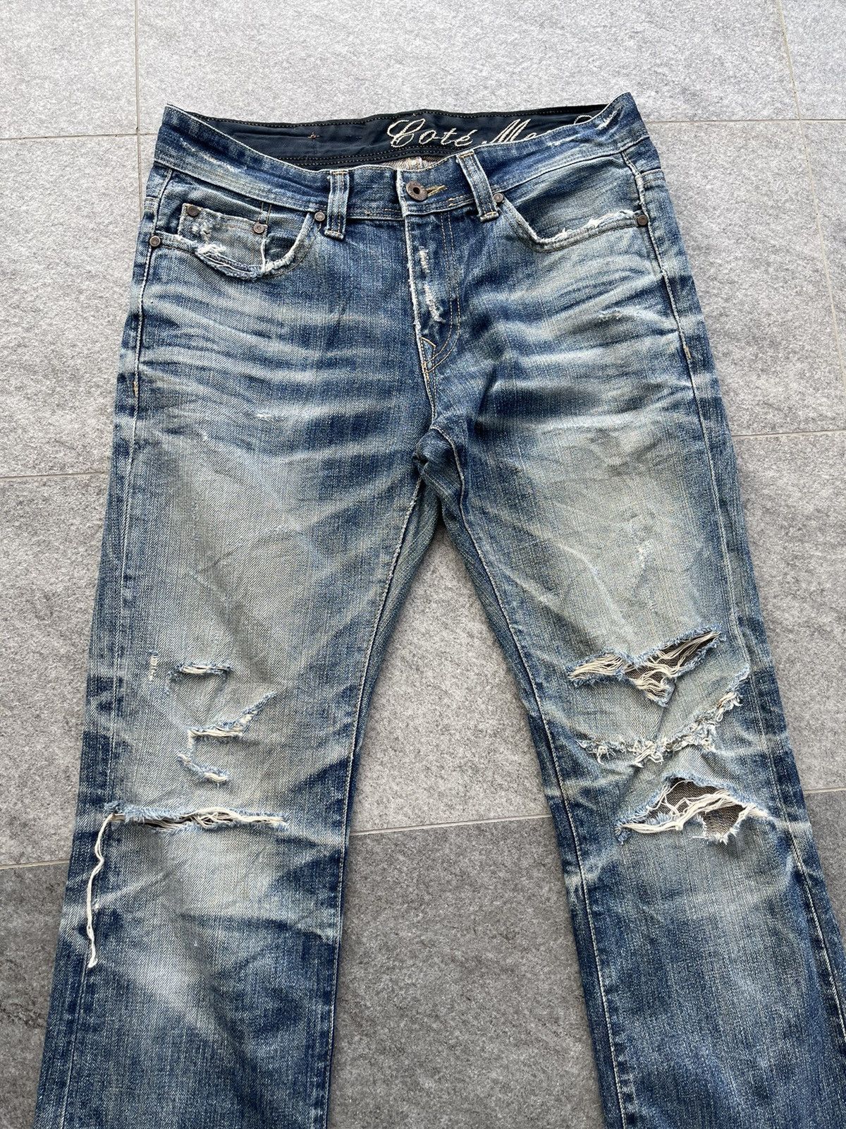 Japanese Brand Vintage Cate Mer selvedge Distressed Denim Pants Size US 33 - 5 Thumbnail