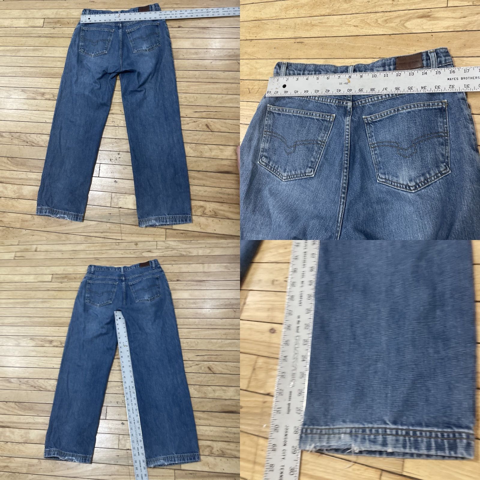 Nordstrom VINTAGE Nordstrom Jeans Men 32x30 Blue Wash Straight Wide Denim 90s Canada Mens Jeans Size US 32 / EU 48 - 8 Thumbnail
