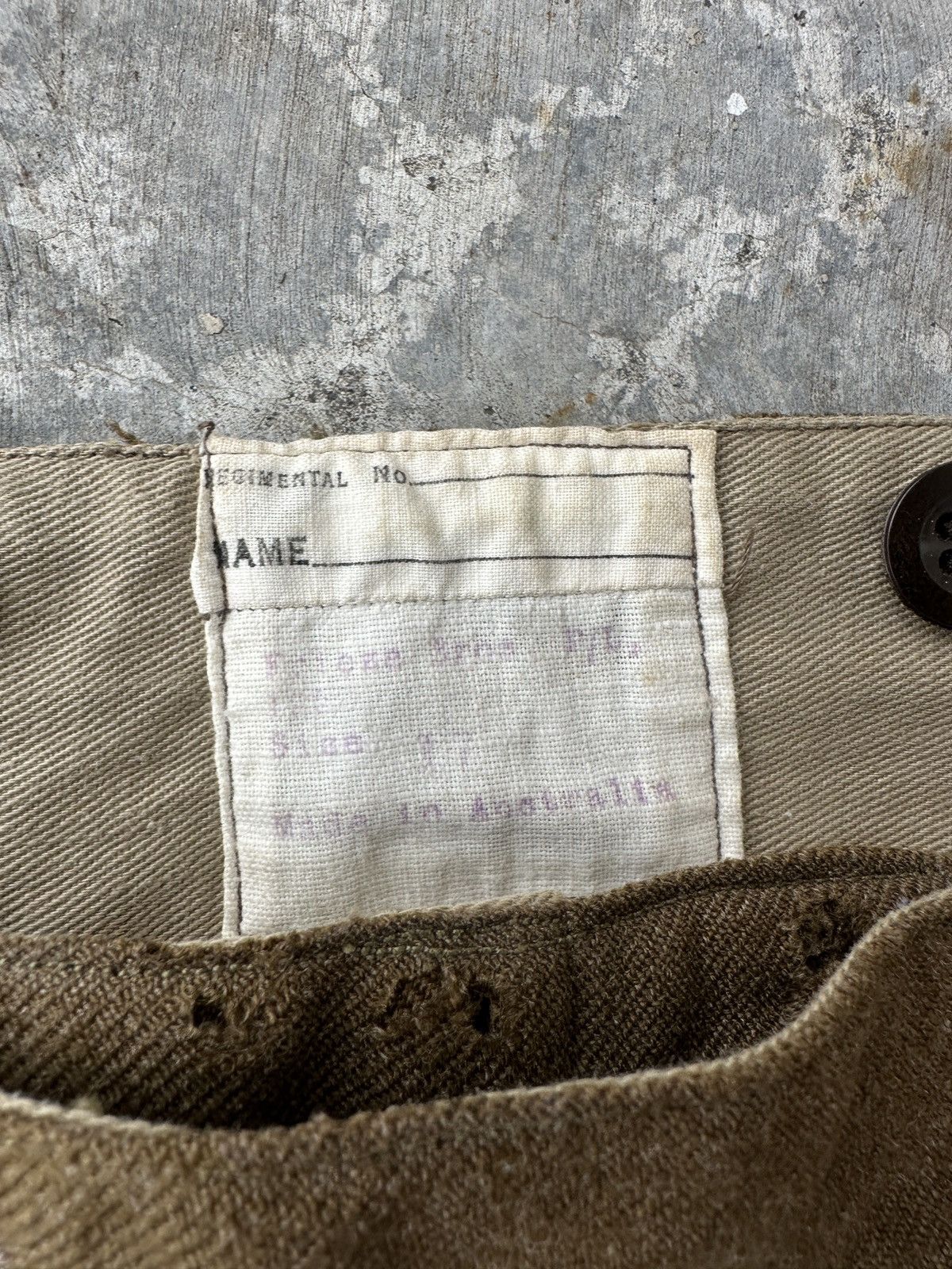 Vintage Trashed 1950s AUSTRALIA US Army Wool Trousers Cargo pant Size US 35 - 17 Thumbnail