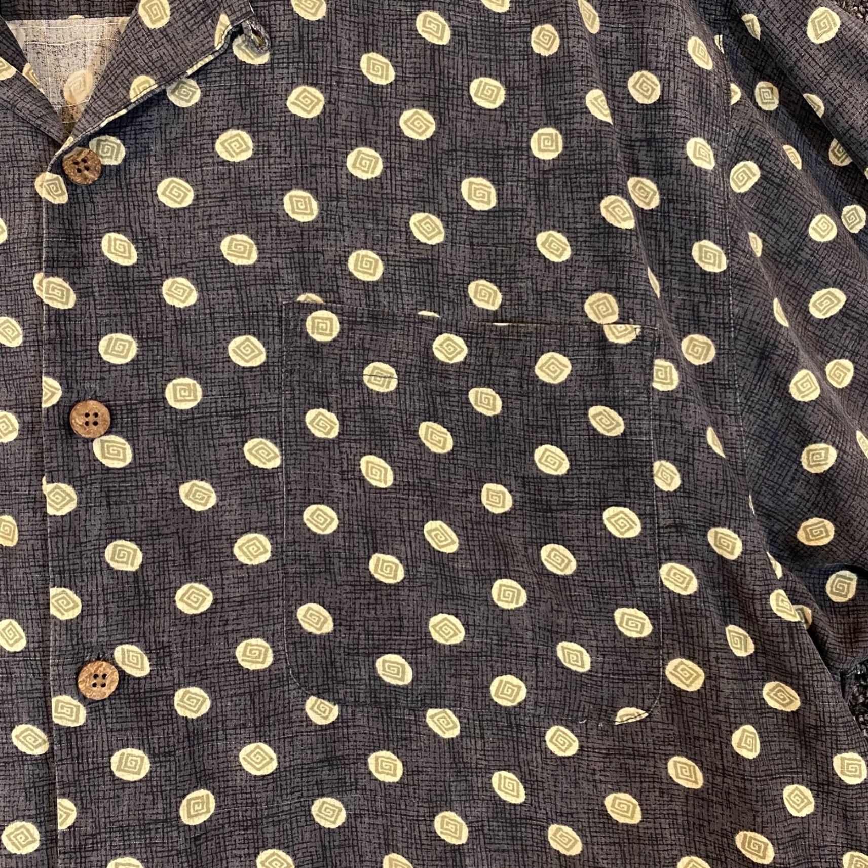 Tommy Bahama Tommy Bahama Hawaiian Shirt Mens Large Gray Geometric Silk Button Up S/S Size US L / EU 52-54 / 3 - 4 Thumbnail