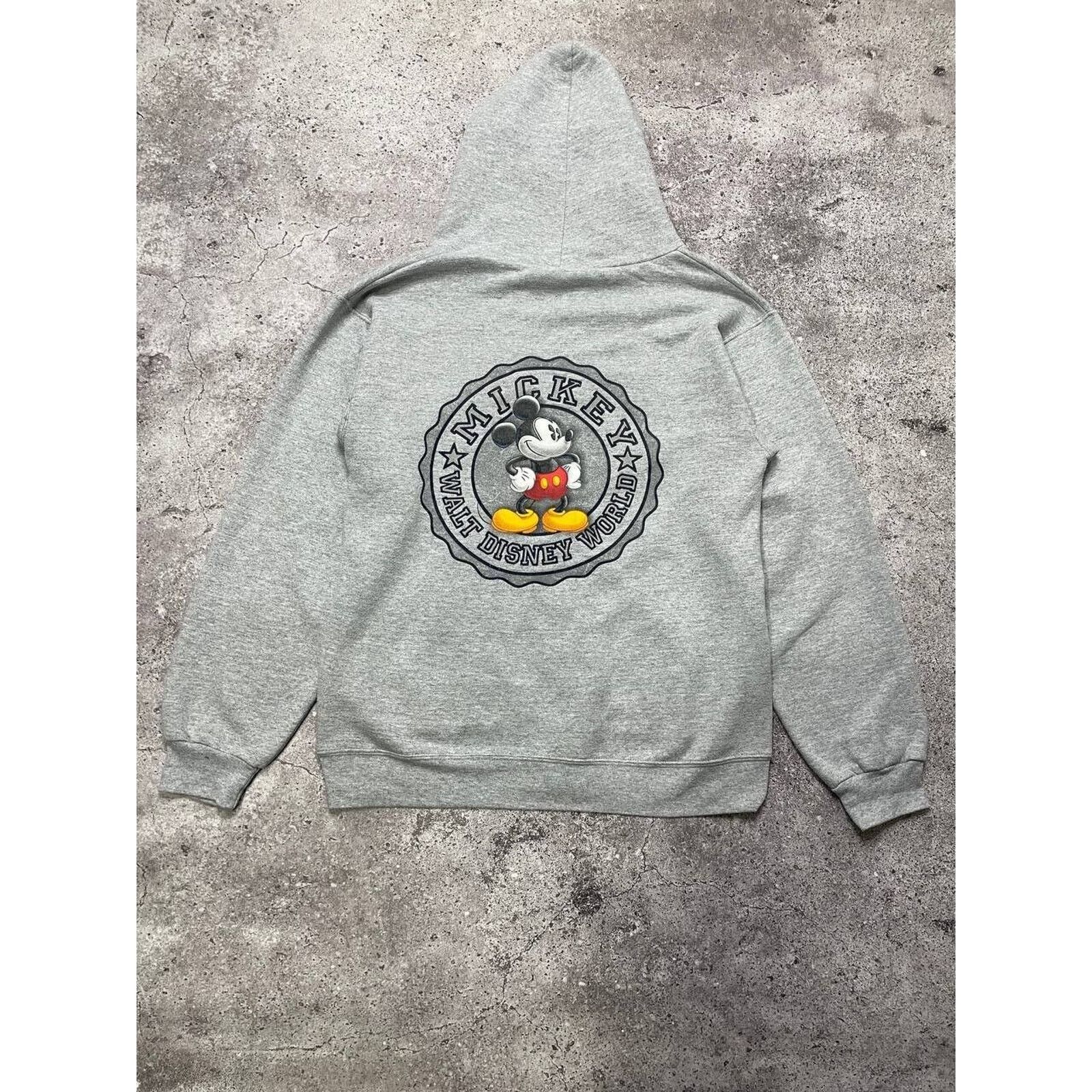 Disney × Mickey Mouse × Vintage Vintage Walt Disney World Hoodie Mickey Mouse Gray Zip M Size US M / EU 48-50 / 2 - 3 Thumbnail