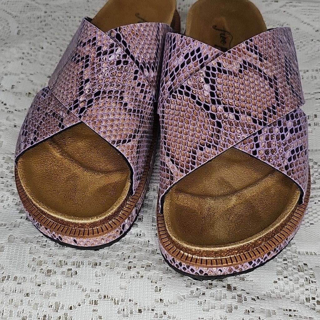 Free People NWOT Free People Sidelines Viola Faux Snakeskin Sandals 8.5 Size US 8.5 / IT 38.5 - 4 Thumbnail