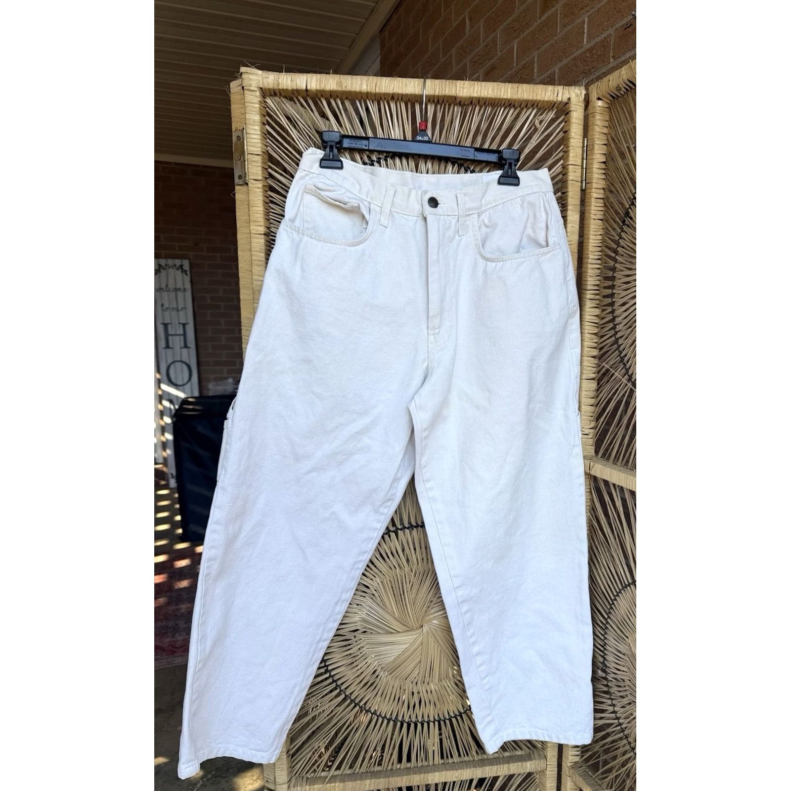 Fubu VINTAGE FUBU Jeans Hip Hop Wide-Leg Beige 36 Mens 32x28 Regular Style Relaxed Carpent er Pants Size US 36 / EU 52 - 4 Thumbnail