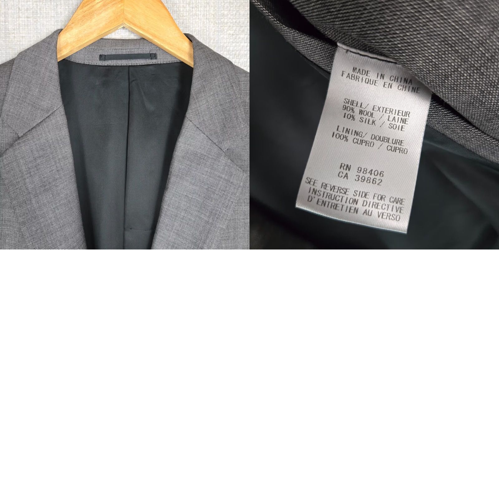 Theory Theory Mens Soft Wool/Silk Notch Lapel Double Vented Fully Lined Jacket Gray Size US XS / EU 42 / 0 - 9 Thumbnail