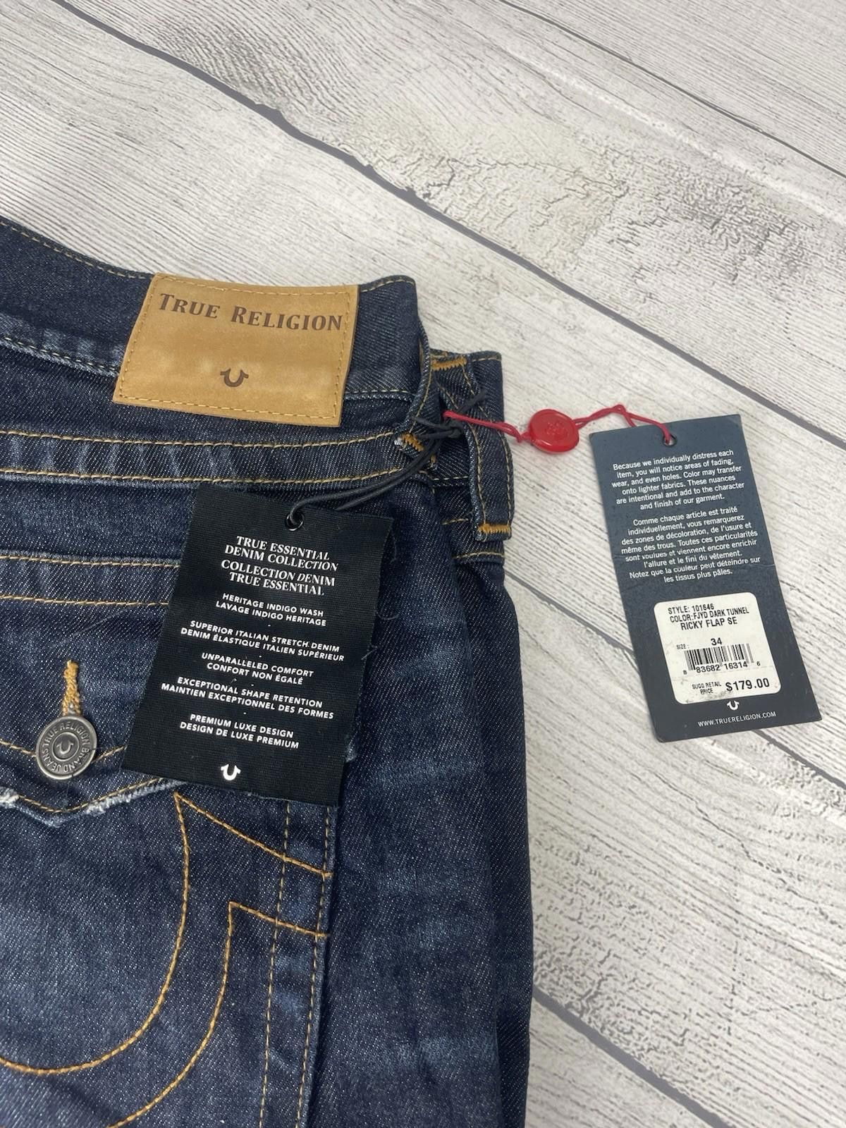 True Religion NWT True Religion Men’s 33 Ricky Relaxed Straight Jeans Size US 33 - 2 Thumbnail
