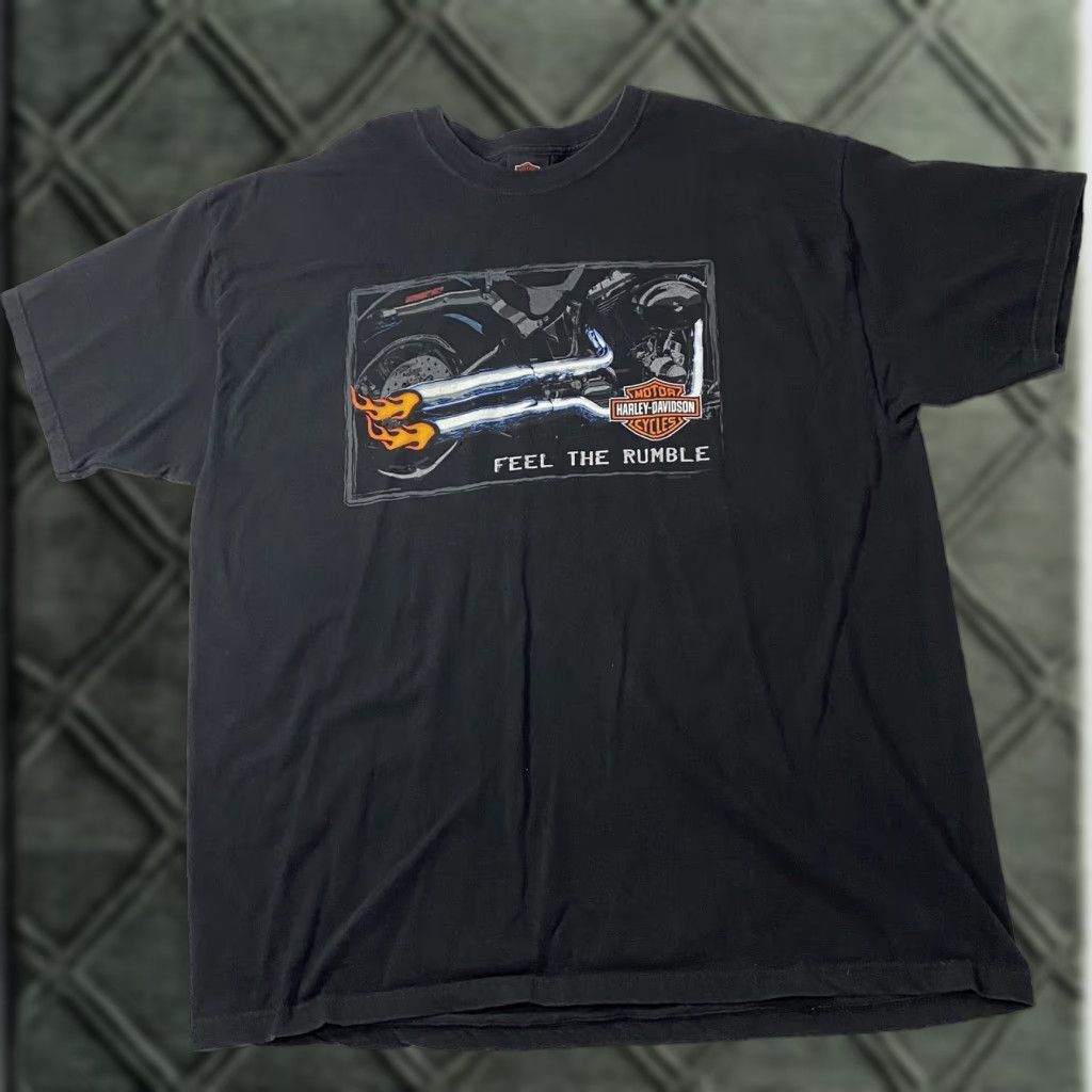 Harley Davidson VINTAGE Harley-Davidson Men's T Shirt 2XL Black Graphic Tee USA Made Ocala Florida RARE 1990s Mens Size US XXL / EU 58 / 5 - 1 Thumbnail