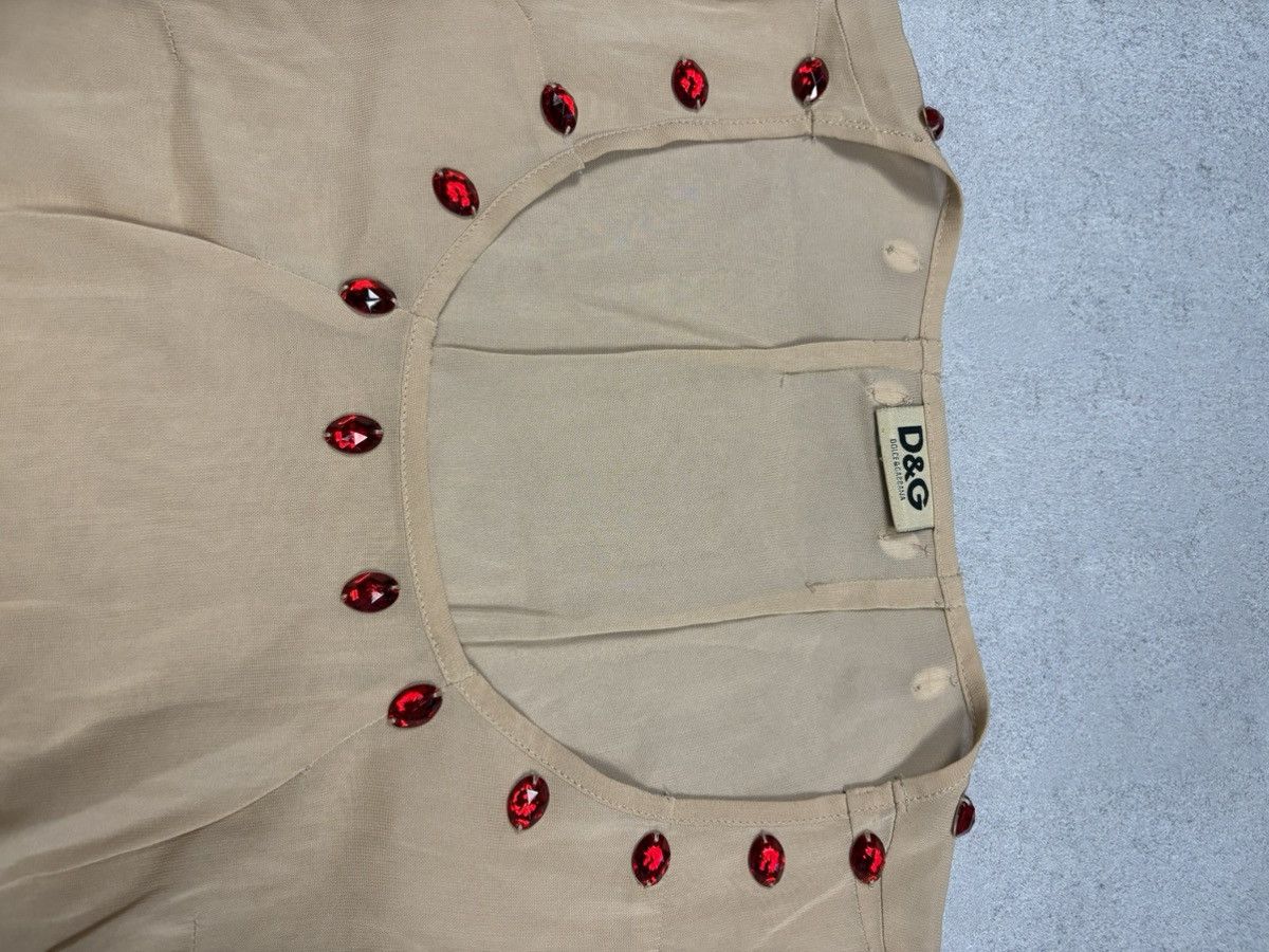 Dolce & Gabbana Dolce & Gabbana D&G 2000s Crystal Stud Y2K Long Sleeve Top Size S / US 4 / IT 40 - 4 Thumbnail