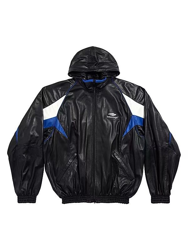 Balenciaga 3B Icon Sports Leather Track Suit Jacket Size US XXL / EU 58 / 5 - 1 Thumbnail