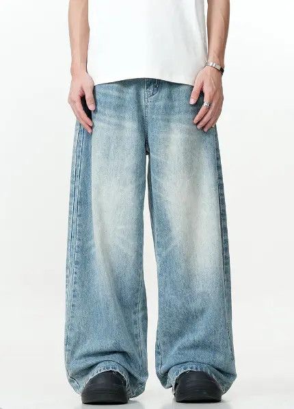 Japanese Brand American retro washed all-match loose casual jeans for men Size US 32 / EU 48 - 7 Thumbnail