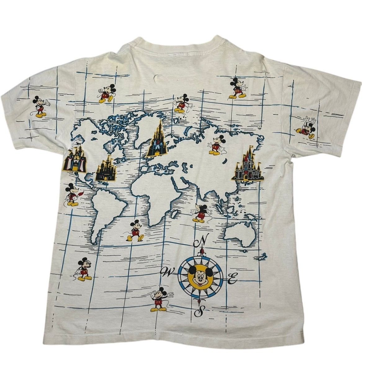 Disney Vintage Disney Mickey Mouse World Map T Shirt 90s AOP L Size US L / EU 52-54 / 3 - 2 Thumbnail