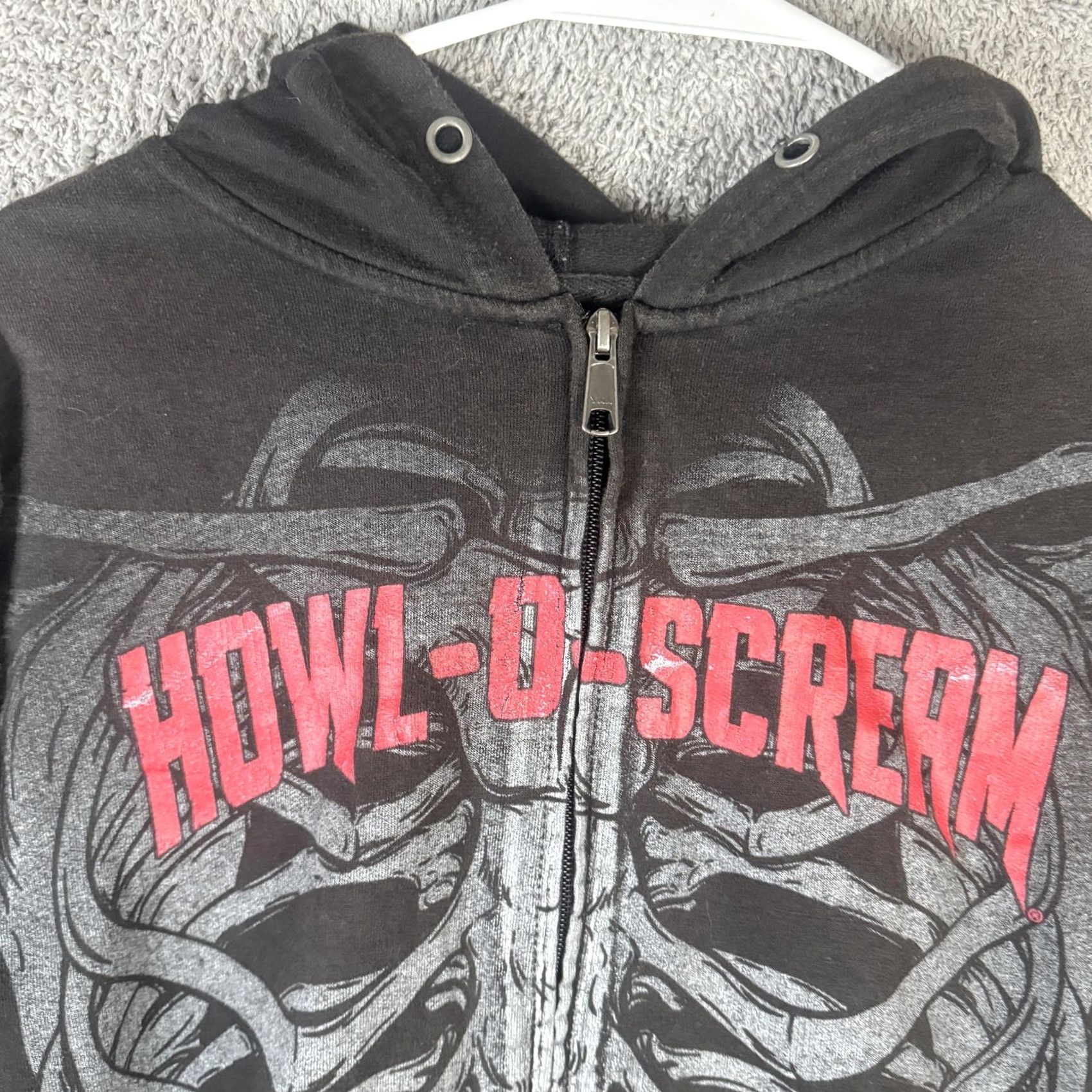 Vintage Howl-O-Scream Hoodie Mens M Black Full Zip Skeleton Halloween Sweatshirt Size US M / EU 48-50 / 2 - 7 Thumbnail