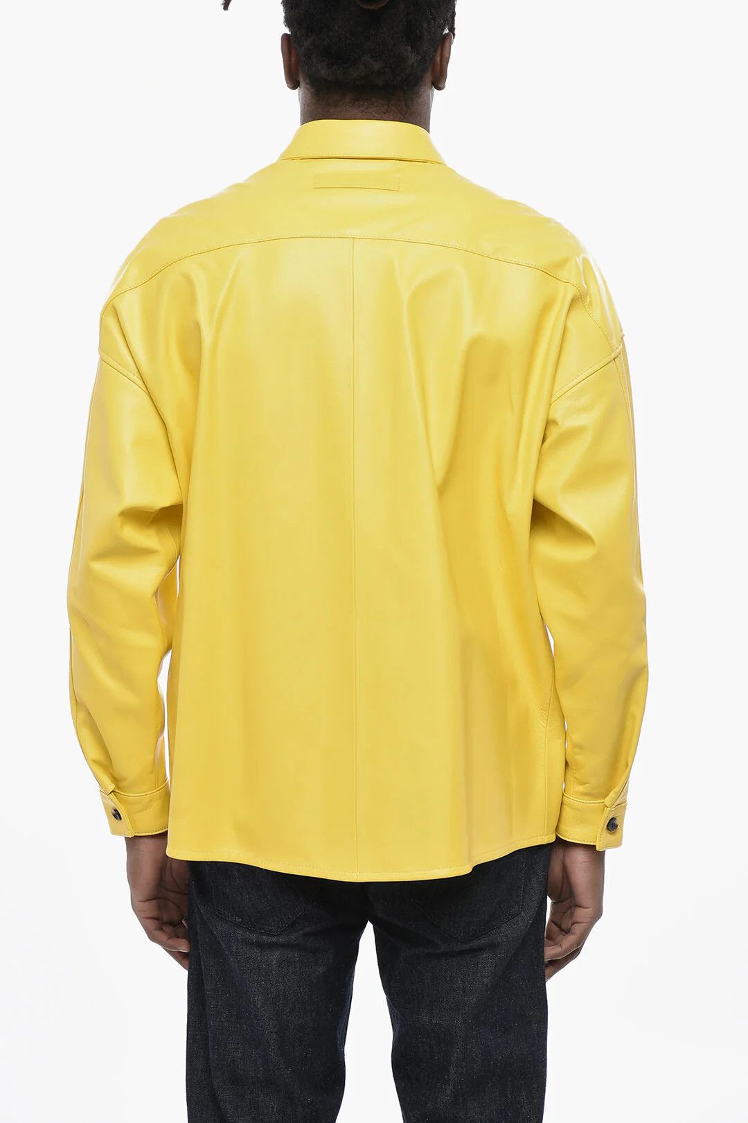 Marni og1mm0326 Leather Overshirt in Yellow Size US L / EU 52-54 / 3 - 2 Thumbnail