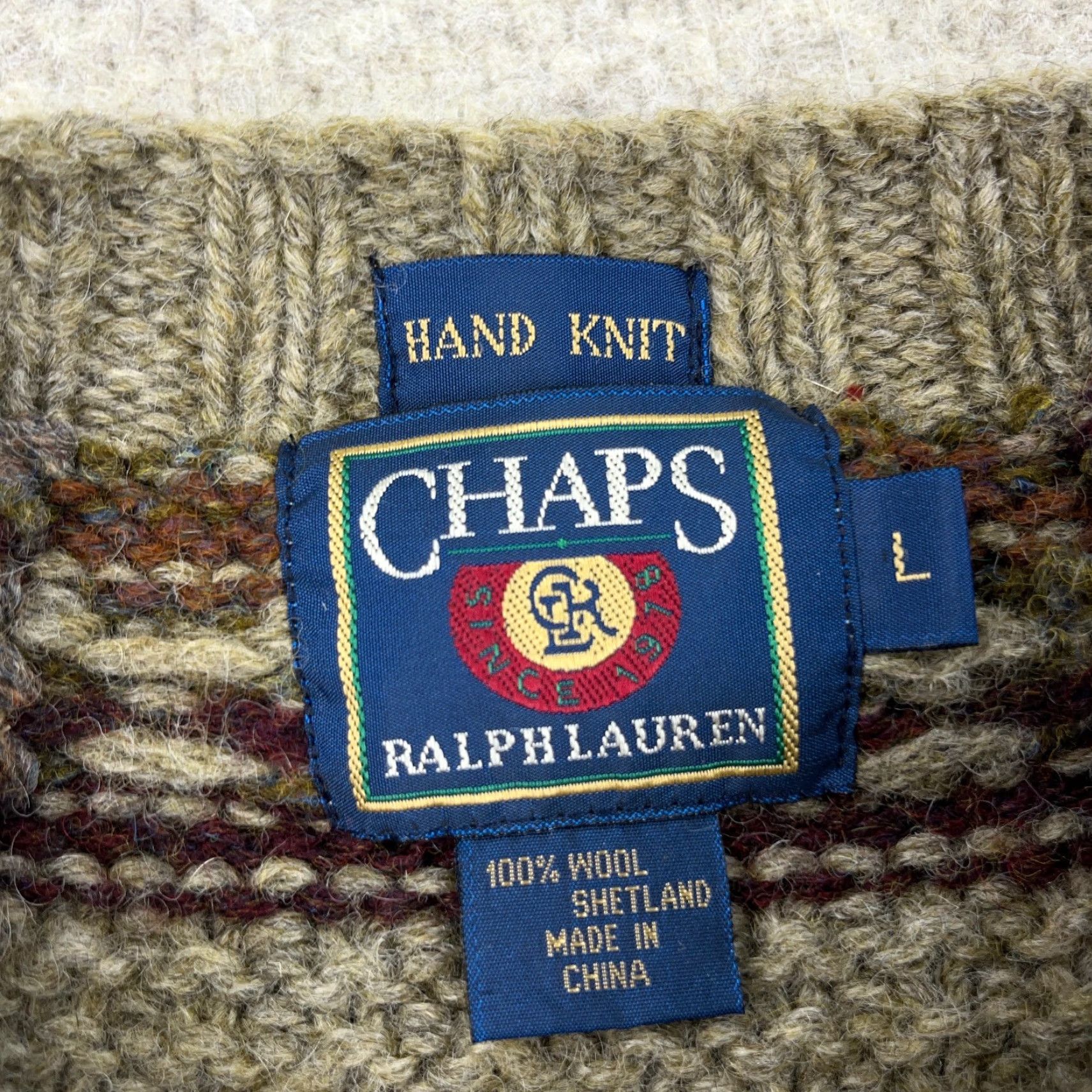Chaps VINTAGE Chaps Ralph Lauren Sweater Men Large Wool Crew Neck Green 90s Preppy Logo Pullover General Mens Size US L / EU 52-54 / 3 - 2 Thumbnail
