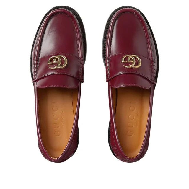 Gucci oc11z0126 Women's Loafer With Double G in Burgundy Size US 5 / IT 35 - 5 Thumbnail
