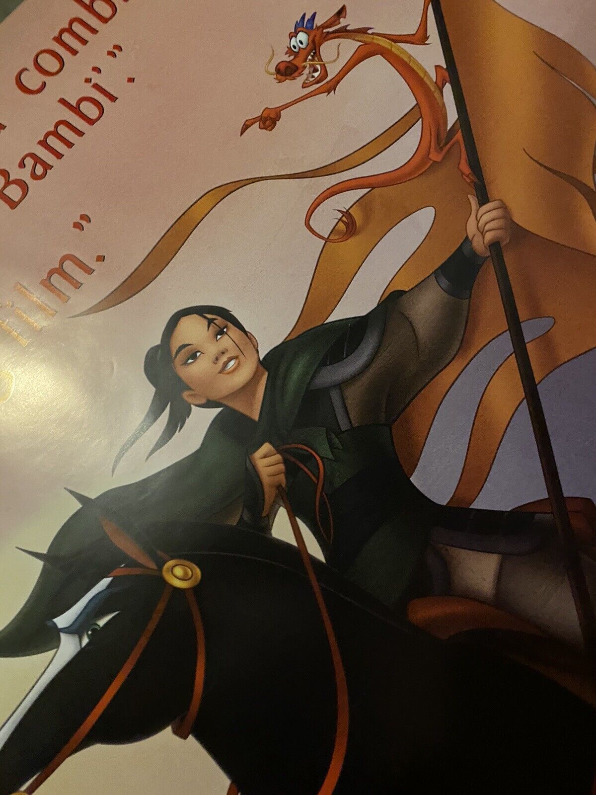 Disney Vintage 90s Mulan UK Release Date Poster October 16th Disney Size ONE SIZE - 4 Thumbnail