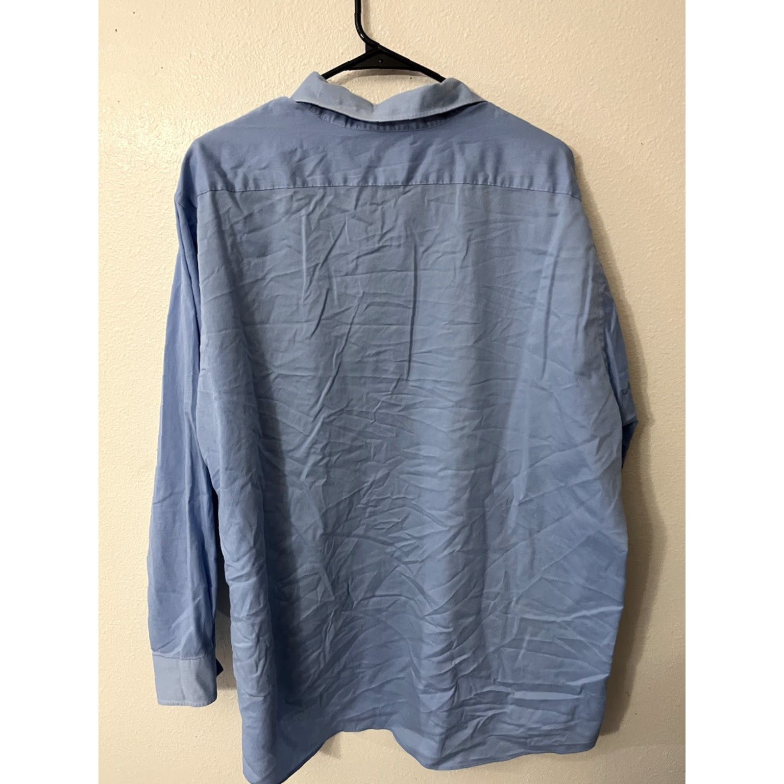 Van Heusen Van Heusen Button-Up Shirt Van Heusen Mens Collar-Down Long Sleeve 18 Regular Fit Blue Cotton Blend Solid Buttons Pockets Size US XXL / EU 58 / 5 - 2 Thumbnail