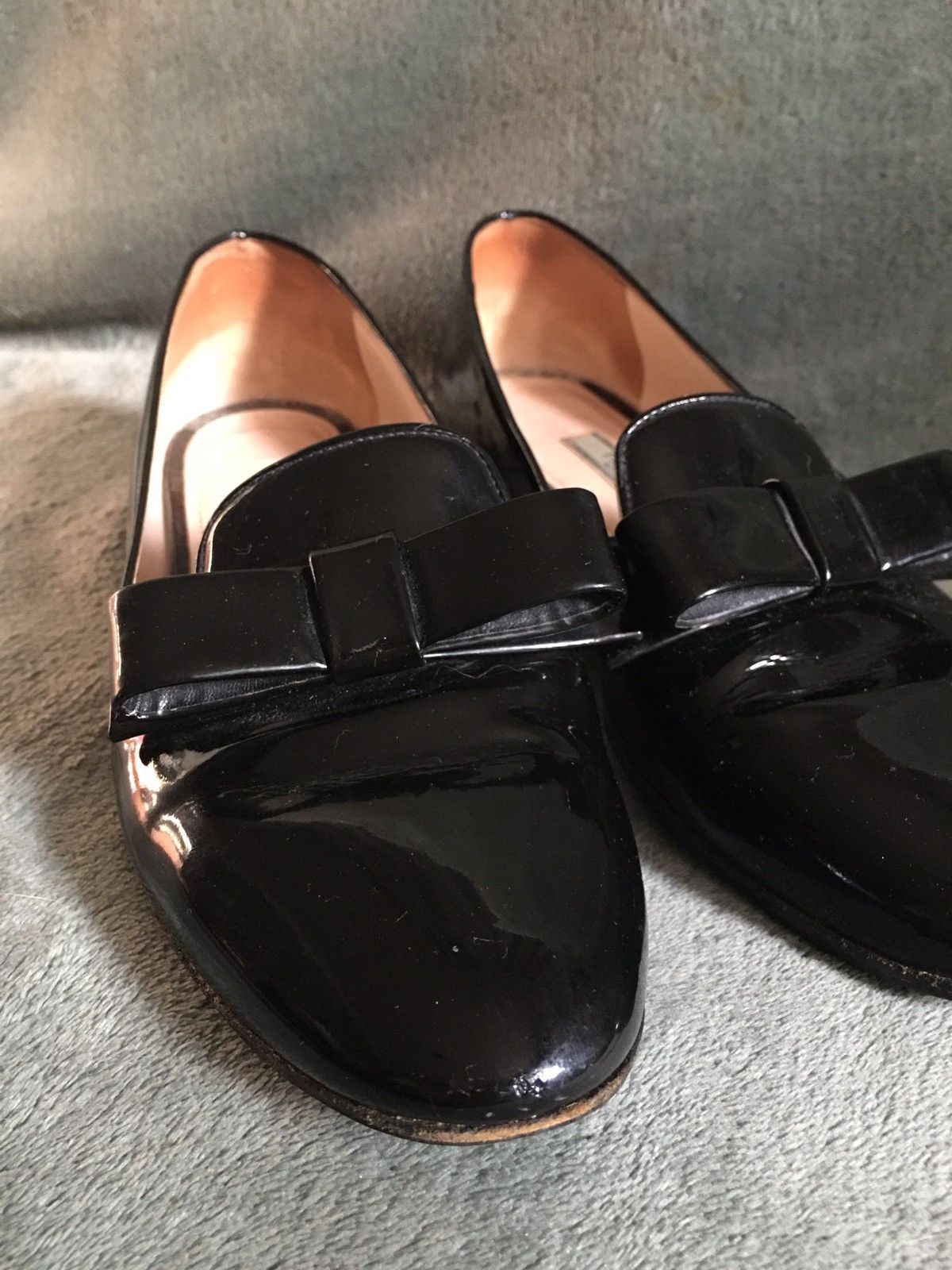 Prada Prada Black Patent Leather Bow Flats Loafers Size EU 37 Size US 7 / IT 37 - 6 Thumbnail