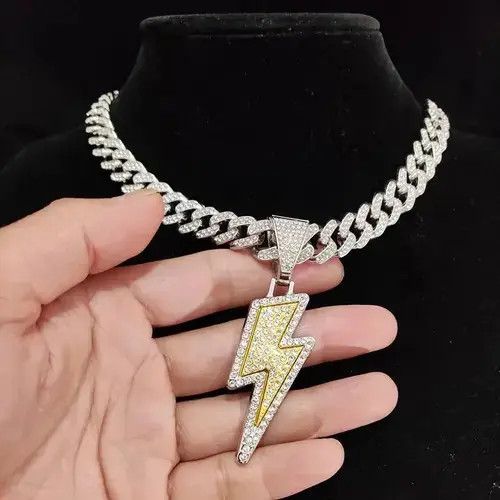 Japanese Brand × Vintage Hip Hop Lightning Pendant Necklace Crystal Size ONE SIZE - 4 Thumbnail