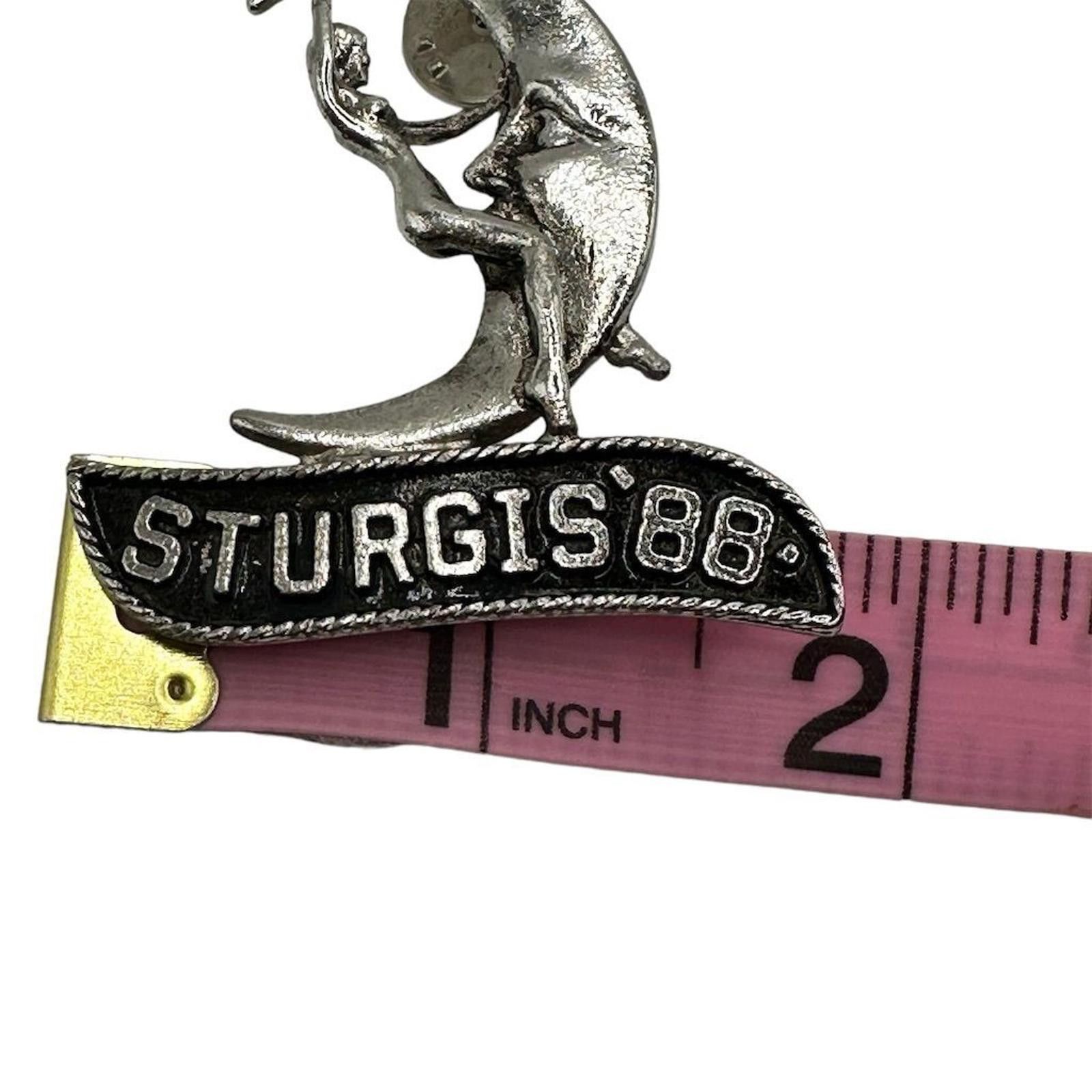 Other 1988 Sturgis Rally Collectible Pin Vintage Lady Riding Moon Size ONE SIZE - 3 Thumbnail