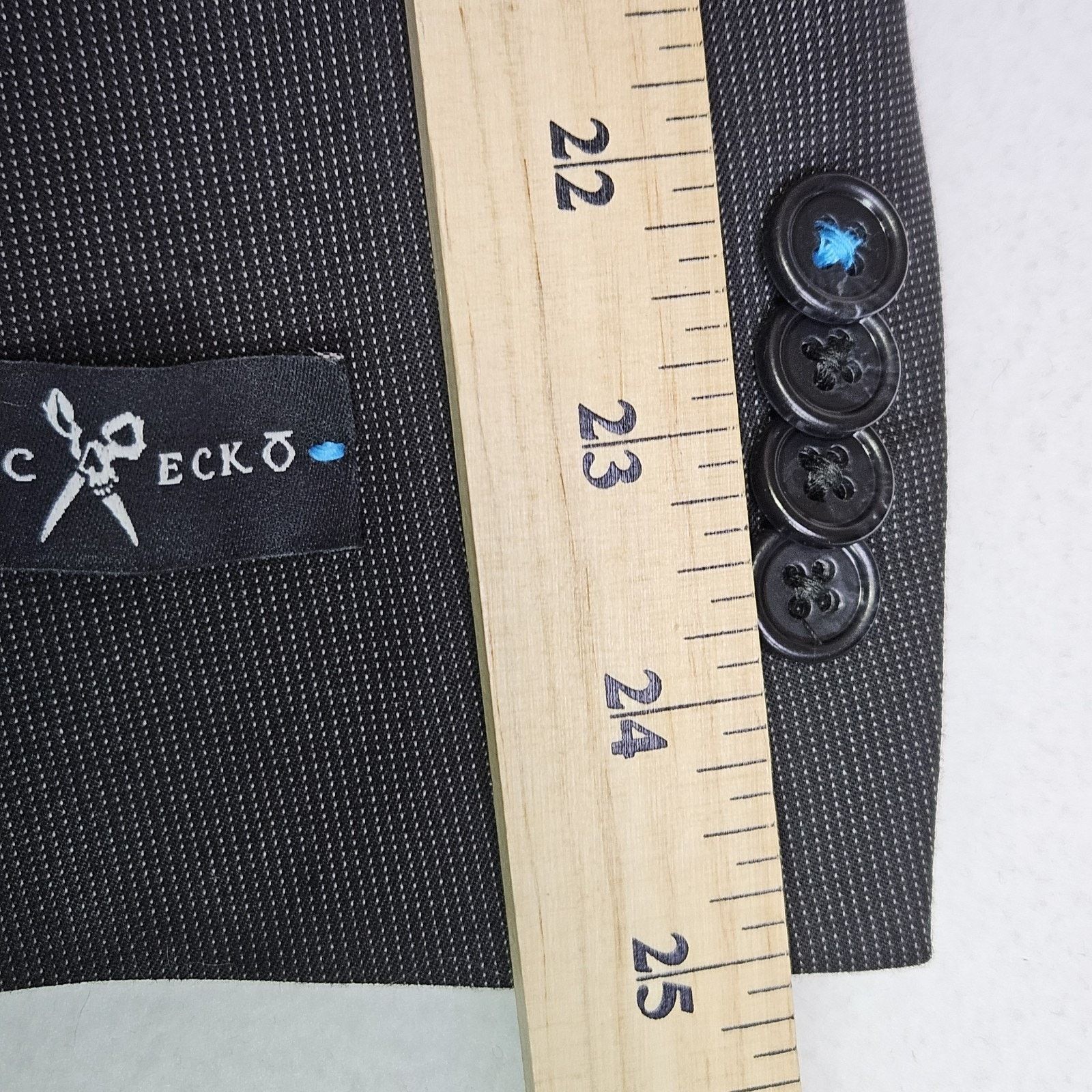 Marc Ecko Marc Ecko Blazer Jacket Micro Check Black Wedding Interview Size 40R - 13 Thumbnail