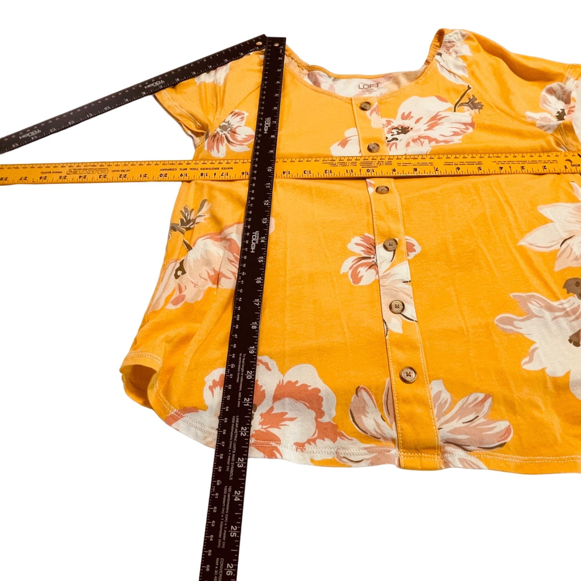 Loft Loft Outlet Women's Floral Button-Front Top L Cotton & Modal Size L / US 10 / IT 46 - 3 Thumbnail