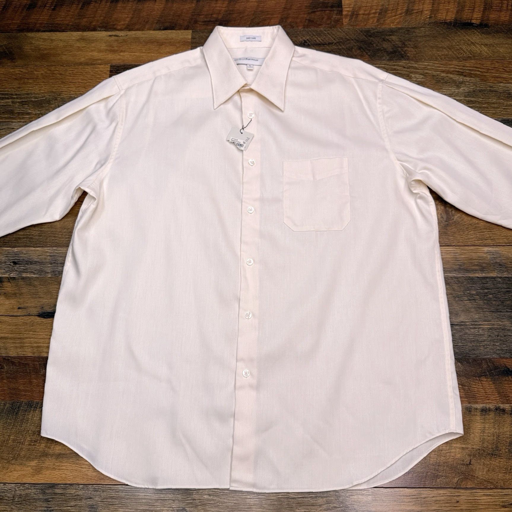 Perry Ellis Perry Ellis Easy Care Shirt Mens XL Button-Up Long Sleeve Collared Beige Twill Cotton Blend Regular - White tag? Size US XL / EU 56 / 4 - 3 Thumbnail