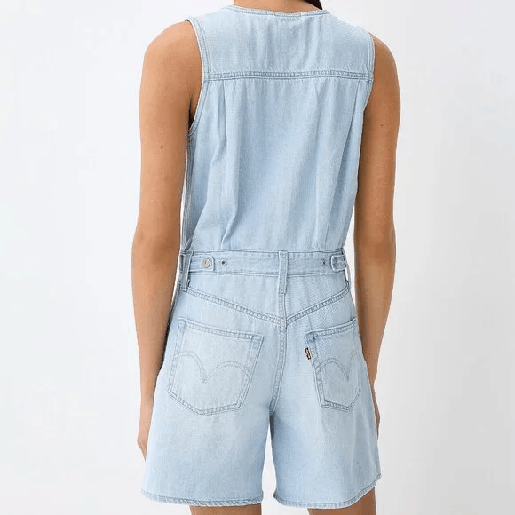 Levi's Levi's Denim Light Wash Faded Shortalls Overall Romper Size 26" / US 2 / IT 38 - 3 Thumbnail