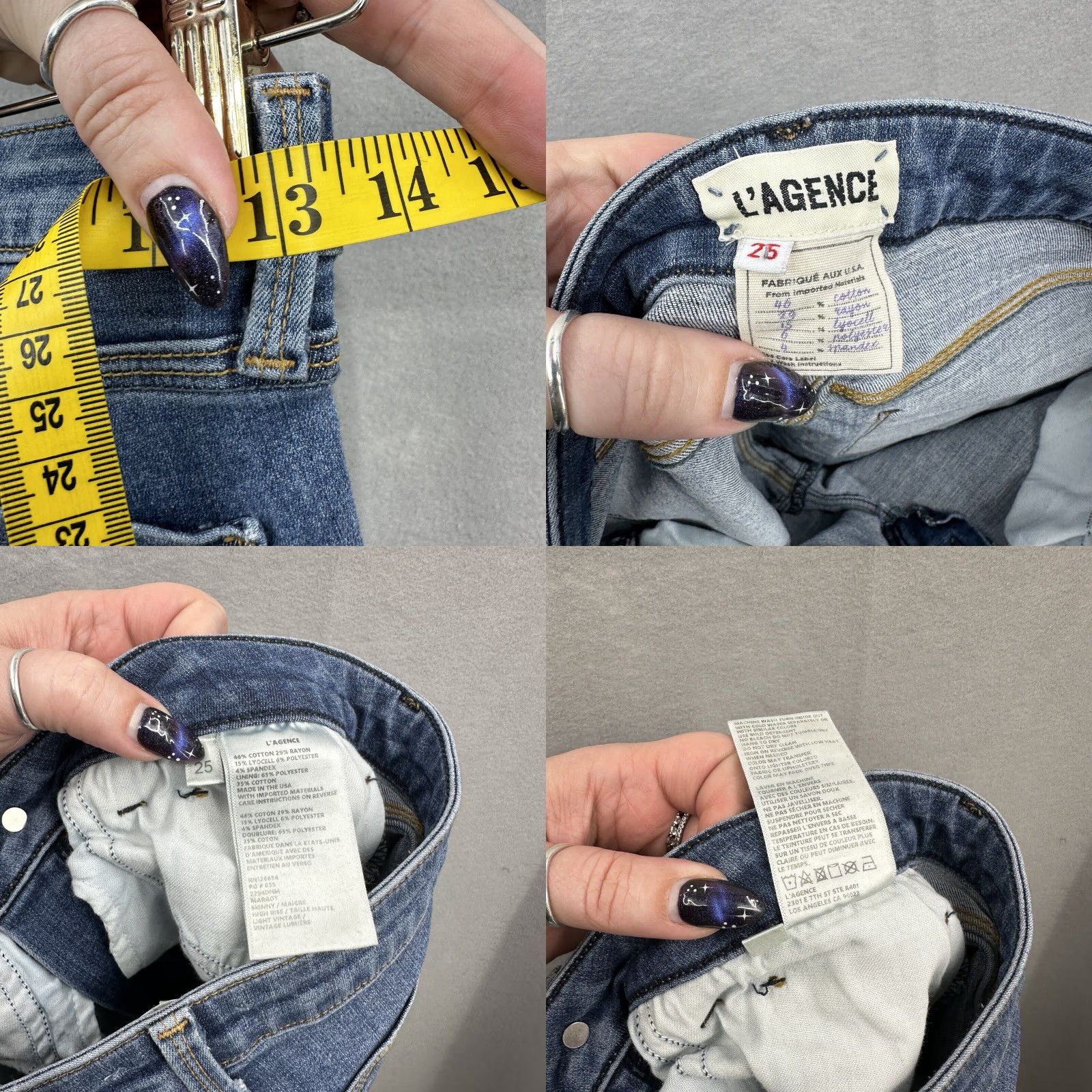 L'AGENCE L'AGENCE Jeans Women 25 High-Rise Straight Denim Lumiere Blue 5-Pocket Stretch Comfortable Regular Fit Adult Size 25 Mens Womens? Size 42" / US 20 - 8 Thumbnail
