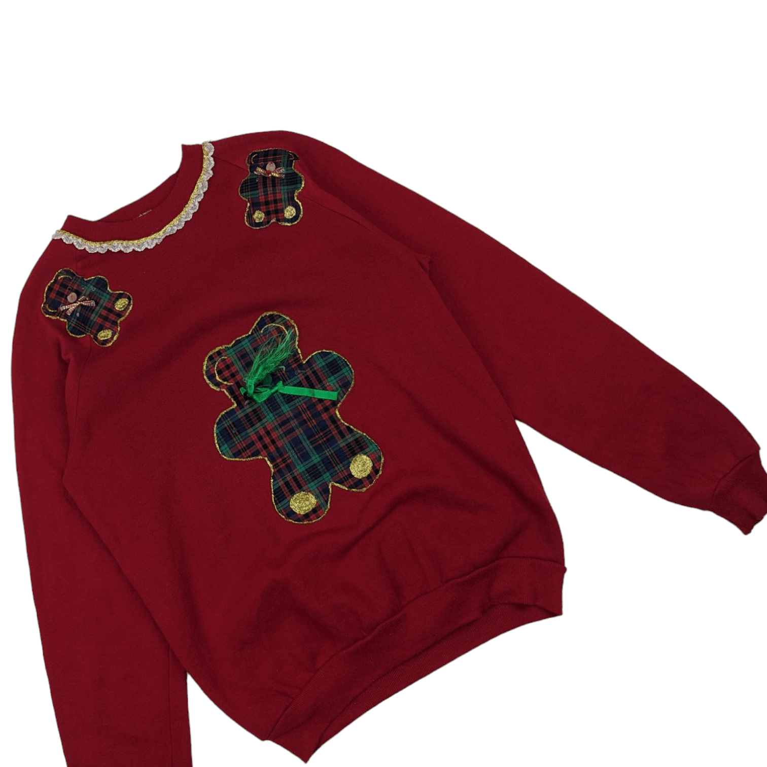 Jerzees Vintage 90's JERZEES Teddy Bear Cute Love Jumper Sweatshirt Size US S / EU 44-46 / 1 - 3 Thumbnail