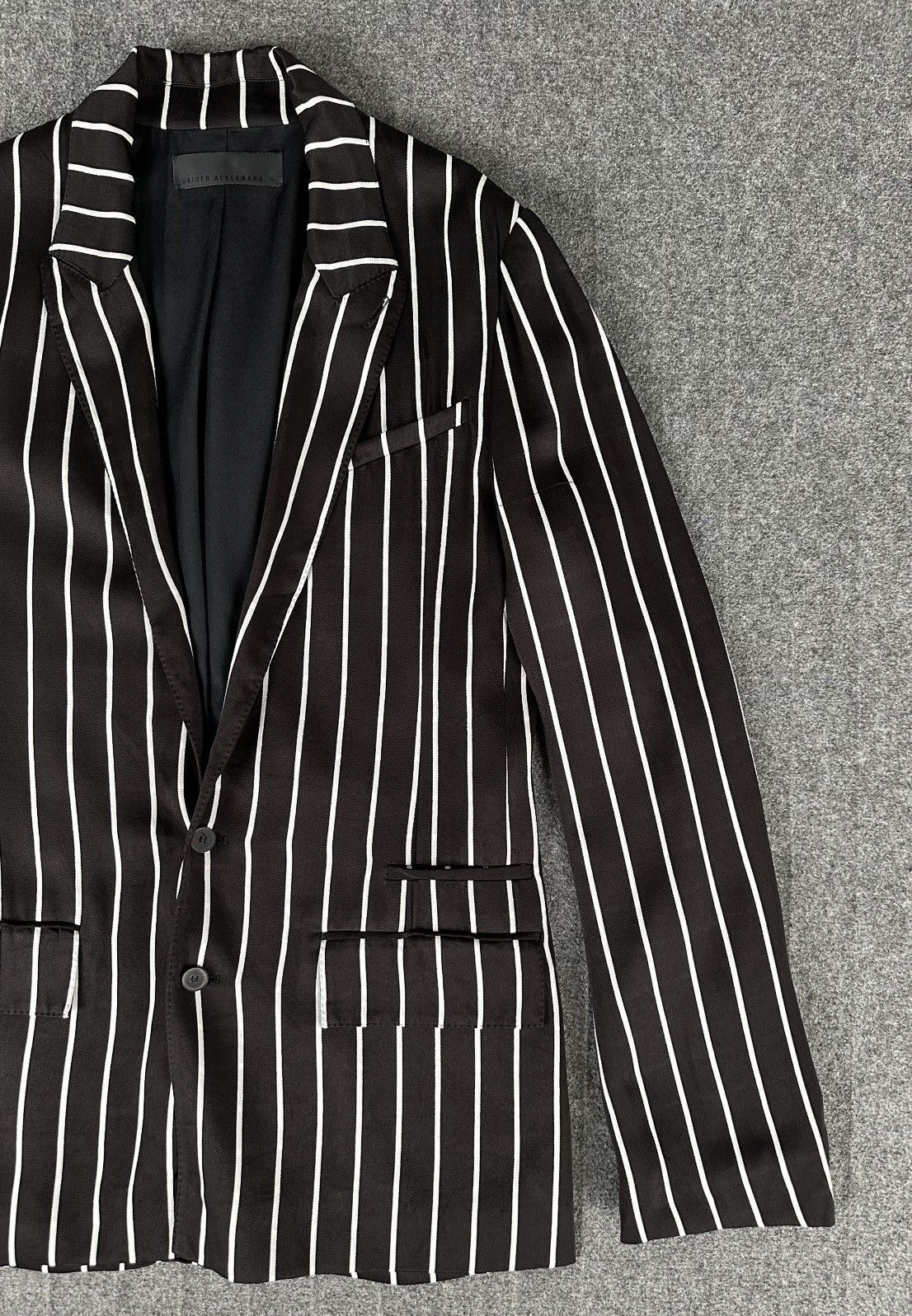 Haider Ackermann Haider Ackermann - SS18 Striped Hand Stitch Blazer Oversized Size XS / US 0-2 / IT 36-38 - 5 Thumbnail