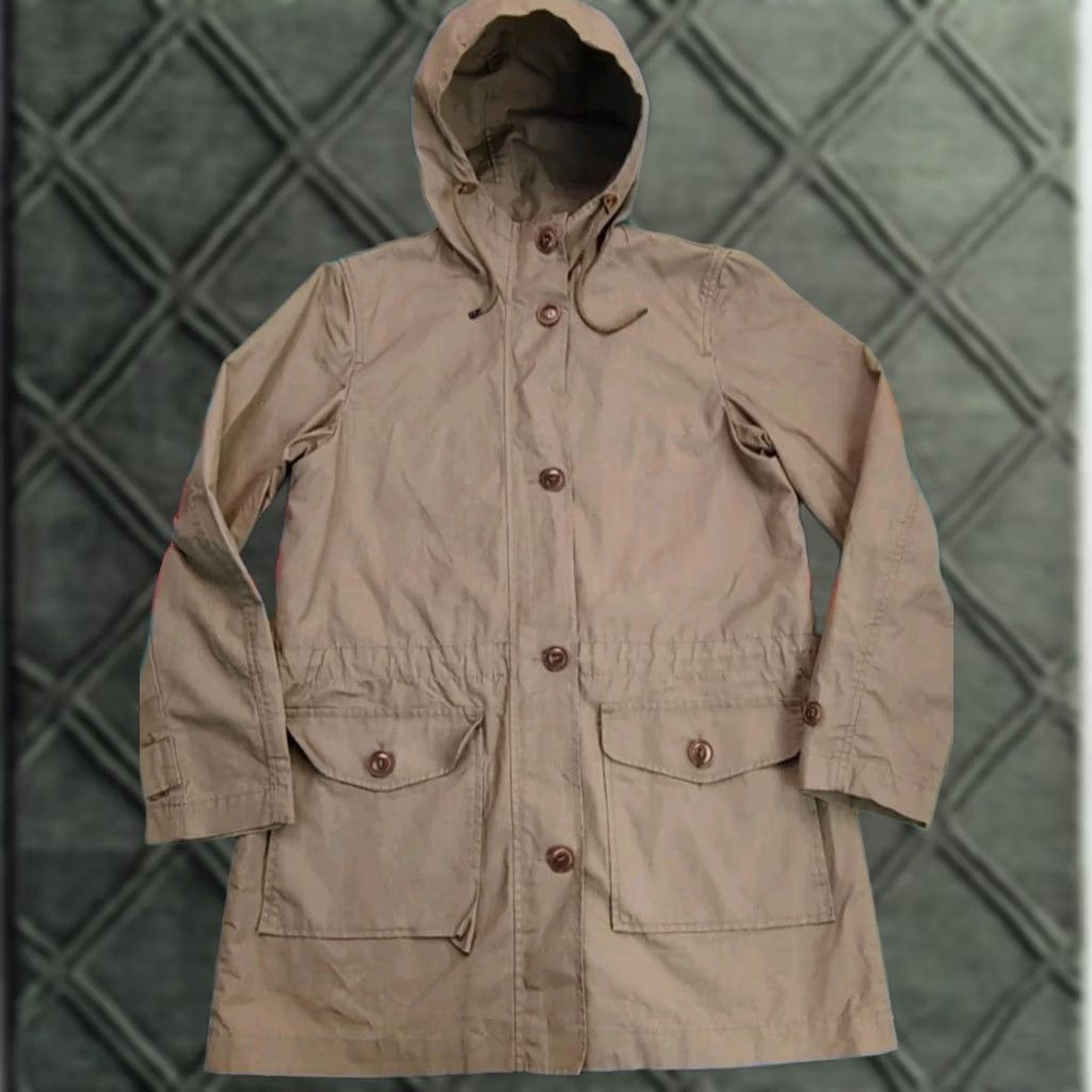 Filson VINTAGE Filson Tin Cloth Trench Coat Parka Jacket Full Zip Made In USA Womens Small Olive Grey Size S / US 4 / IT 40 - 1 Thumbnail