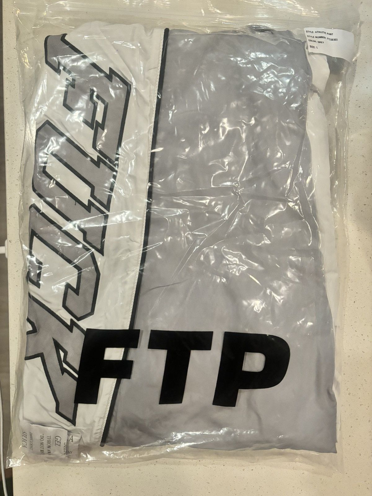 Fuck The Population Spell out track pant (GRAY) Size US 31 - 3 Thumbnail