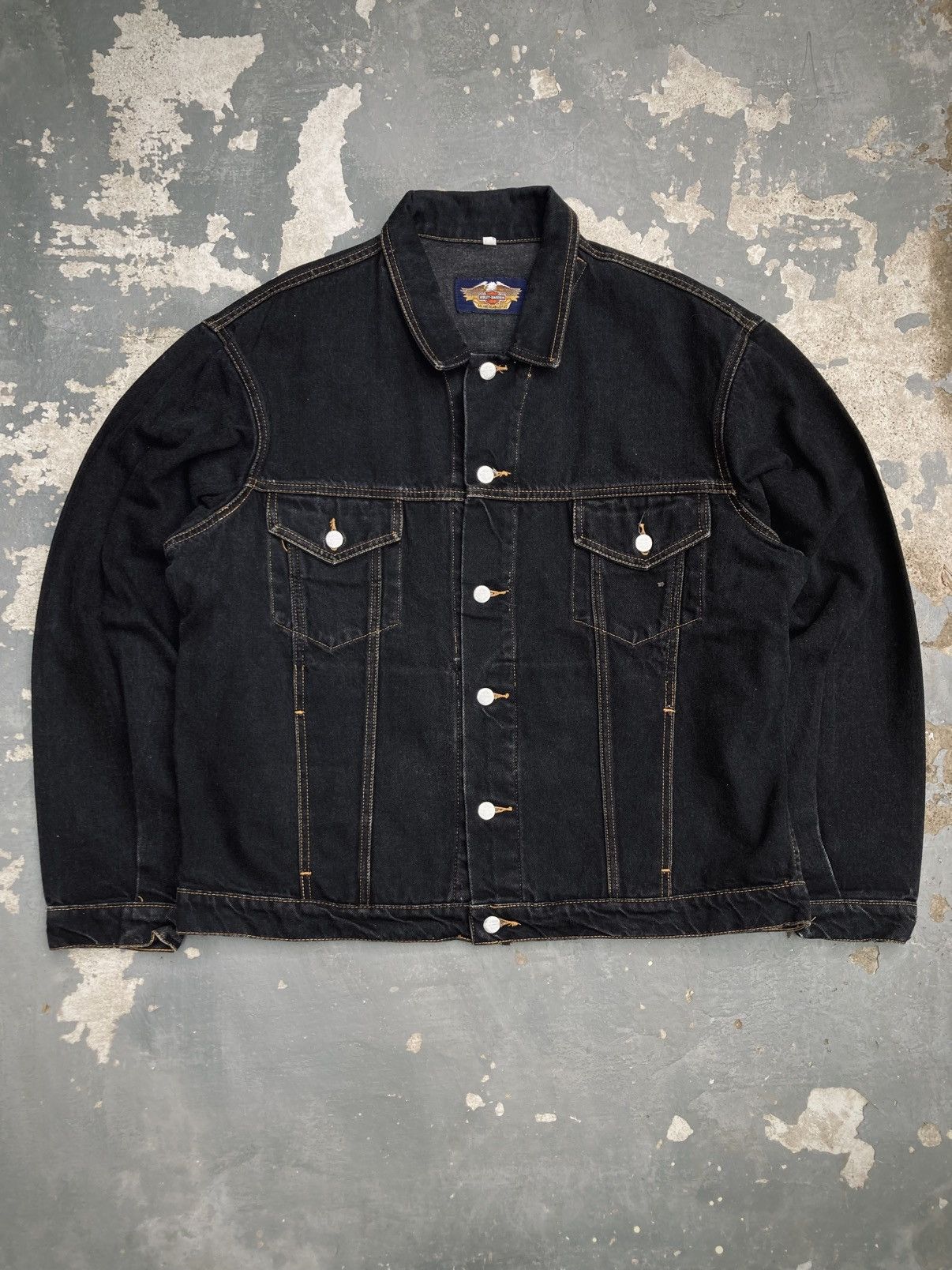 Harley Davidson Vintage Harley Davidson Denim Trucker Jacket Size US XL / EU 56 / 4 - 2 Thumbnail