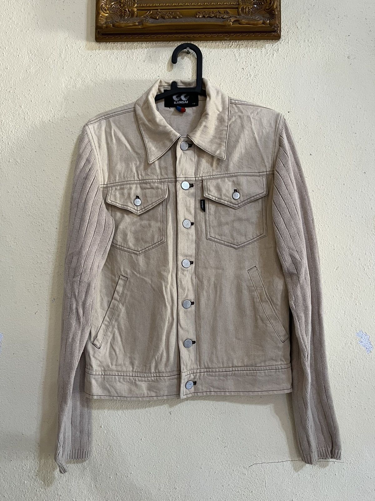 Kansai Yamamoto Vintage CC Kansai Denim Jacket Double Pocket Nice Design Size US S / EU 44-46 / 1 - 1 Thumbnail