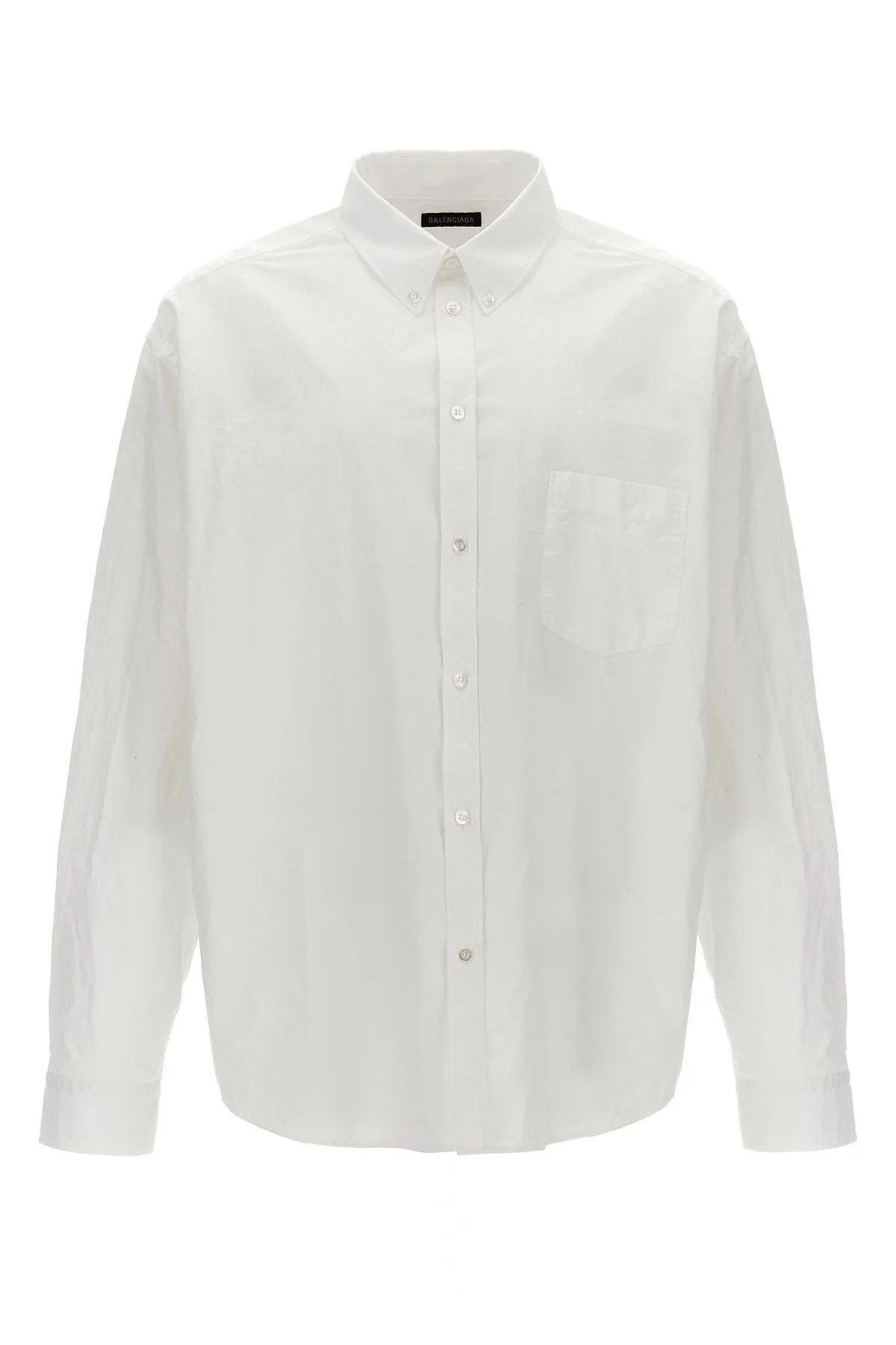 Balenciaga o1in1g1125 L/S Large Fit Shirt in White Size US M / EU 48-50 / 2 - 1 Thumbnail