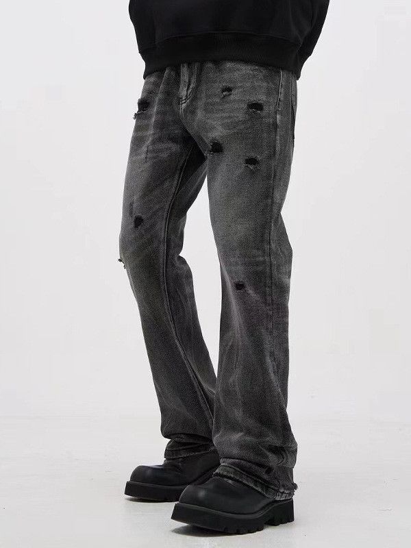 Vintage American street men's straight leg retro washed ripped jeans Size US 32 / EU 48 - 2 Thumbnail