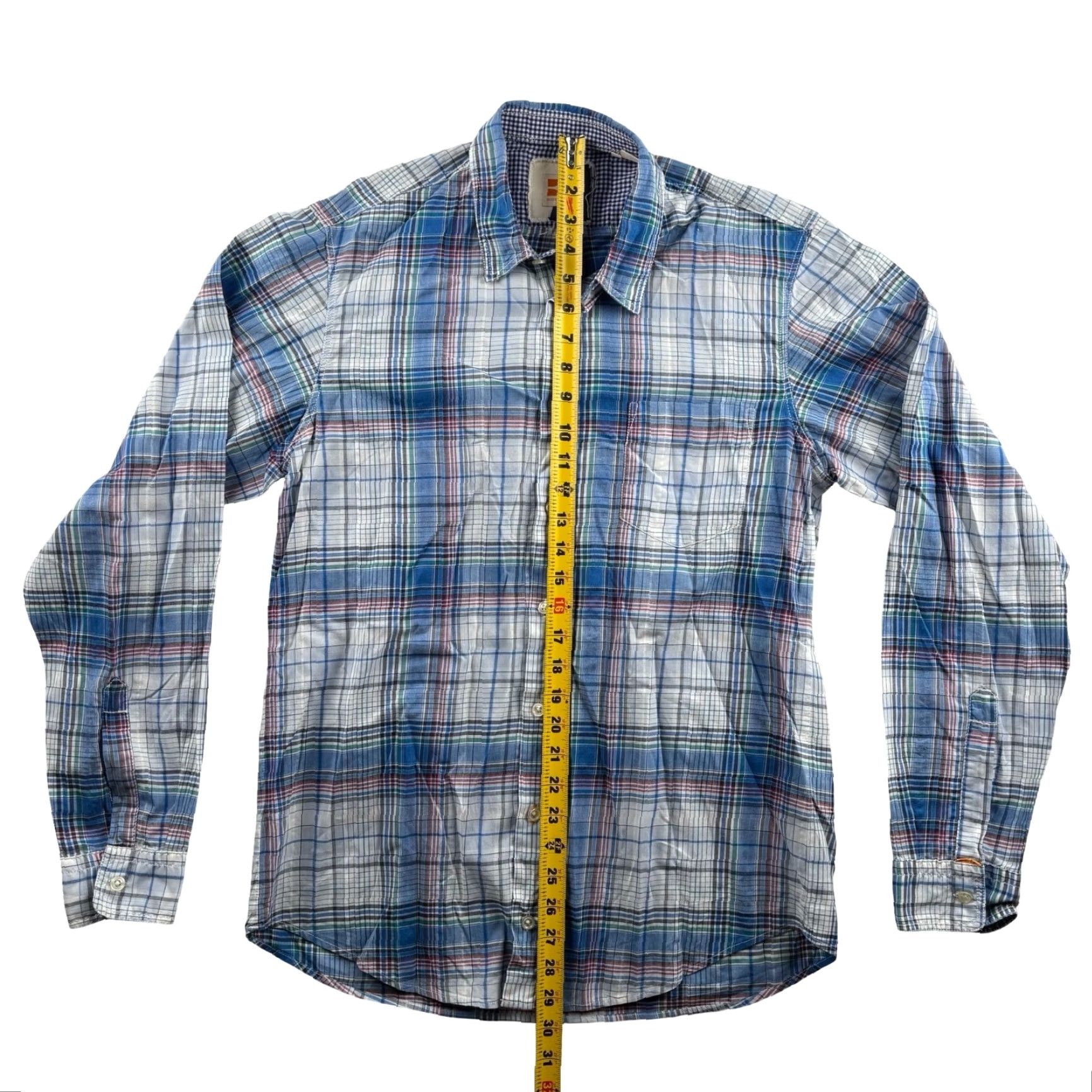 Hugo Boss HUGO BOSS Men’s Shirt Cotton Plaid Button-Down Blue Medium Size US M / EU 48-50 / 2 - 5 Thumbnail