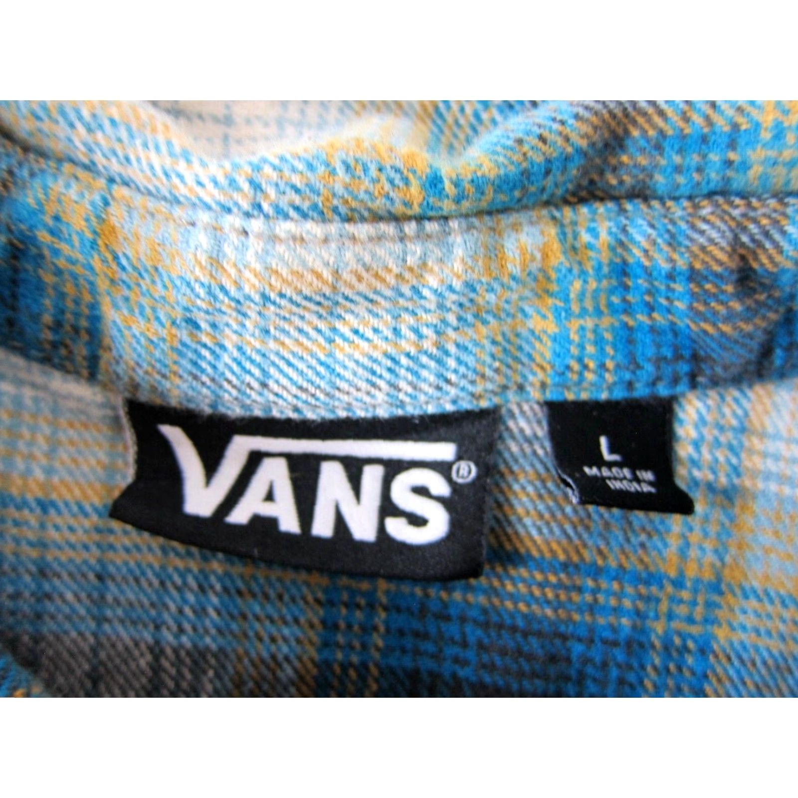 Vans VANS Shirt Men Large Blue Plaid 100% Cotton Flannel Long Sleeve Button-Up Size US L / EU 52-54 / 3 - 3 Thumbnail